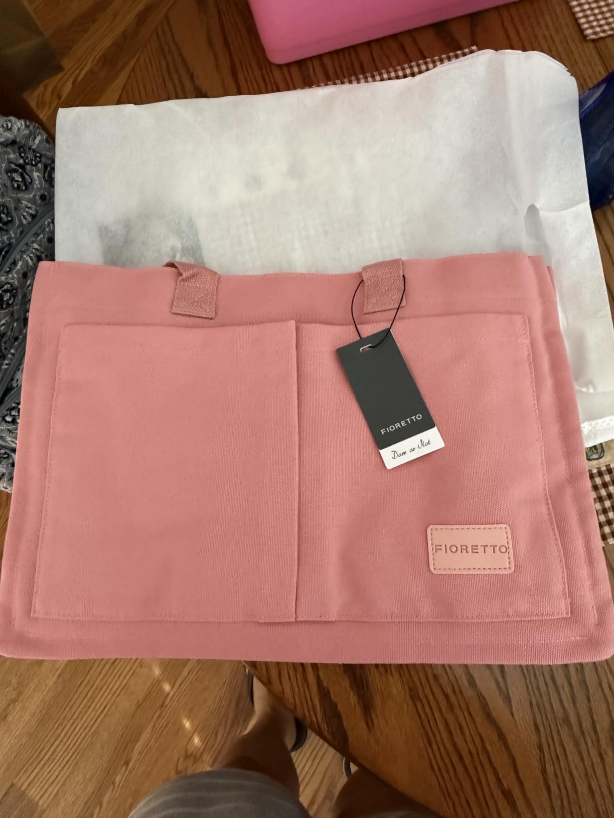 FIORETTO Canvas Tote Bag for Women with Zipper Closure & Individual Compartments for Work College for Teacher & Nurse customer photo 1