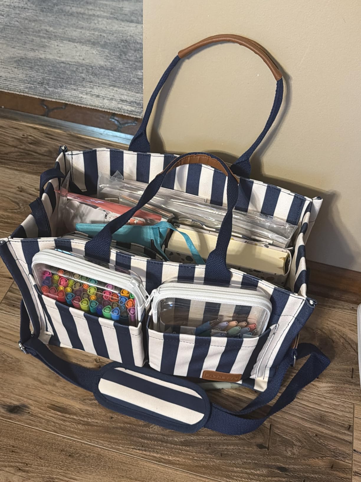 FIORETTO Canvas Tote Bag for Women with Zipper Closure & Individual Compartments for Work College for Teacher & Nurse customer photo 2