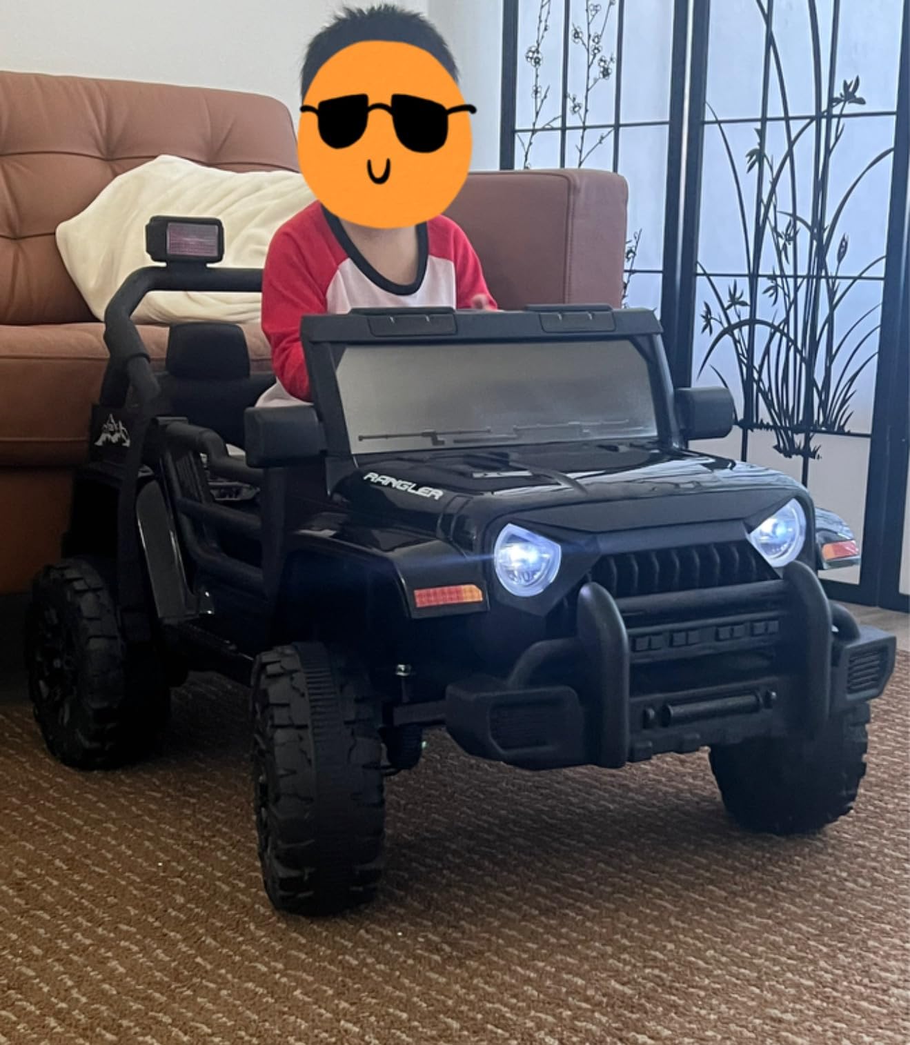 Ride on Truck Car, 12V Kids' Electric Vehicles W/Parents Control, Ride on Toys for Toddlers with Music, Bluetooth, Four-Wheels Suspension, USB, Headlights, Black customer photo 1