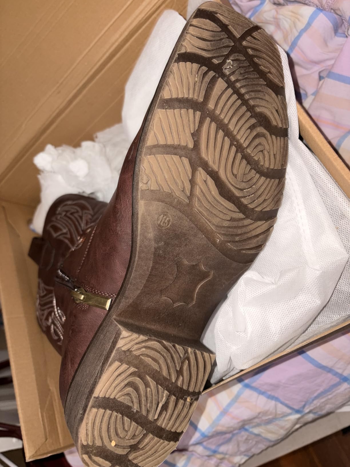 Jousen Cowboy Boots for Men Square Toe Western Side Zipper | Classic Embroidery Design Pull-On Style Removable Insole Comfortable Short Boot Everyday Casual Wear customer photo 1