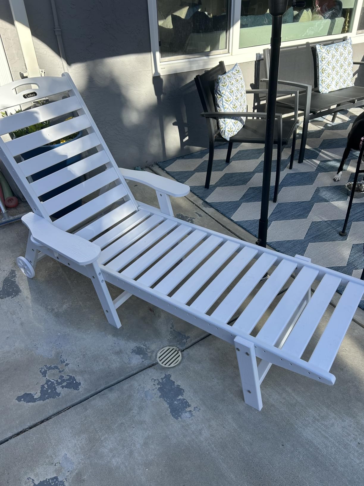 Ciokea Outdoor Chaise Lounge Chair, HDPE Patio Lounge Chair with Wheels customer photo 1