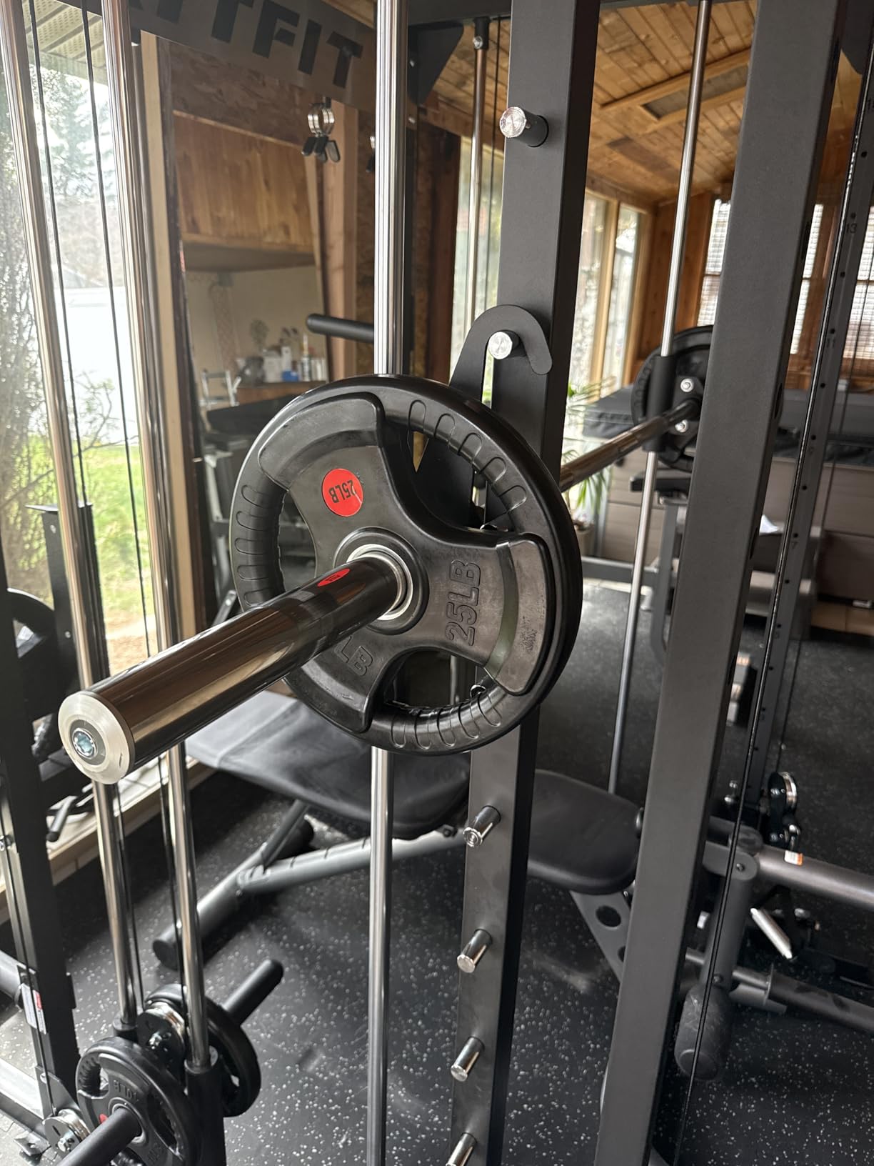 GIKPAL Olympic Weight Plates, 2-Inch Rubber Coated for Strength Training | 2.5-250LB Barbell Plates Weights Set, Three-Grip Design for Easy Handling, Quiet & Floor-safe, Home Gym Use customer photo 1