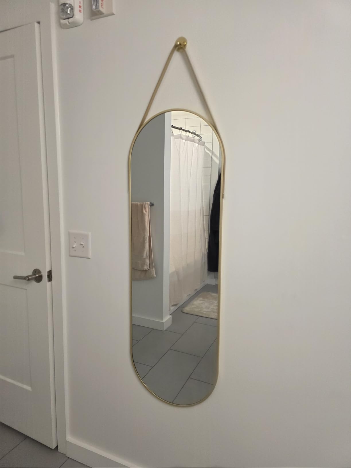 70''x26'' Full Length Mirror, Large Arched Floor Mirror with Stand, Oversized Wall Mirror, Full Body Mirrors Standing Leaning for Living Room, Bedroom (White) customer photo 2