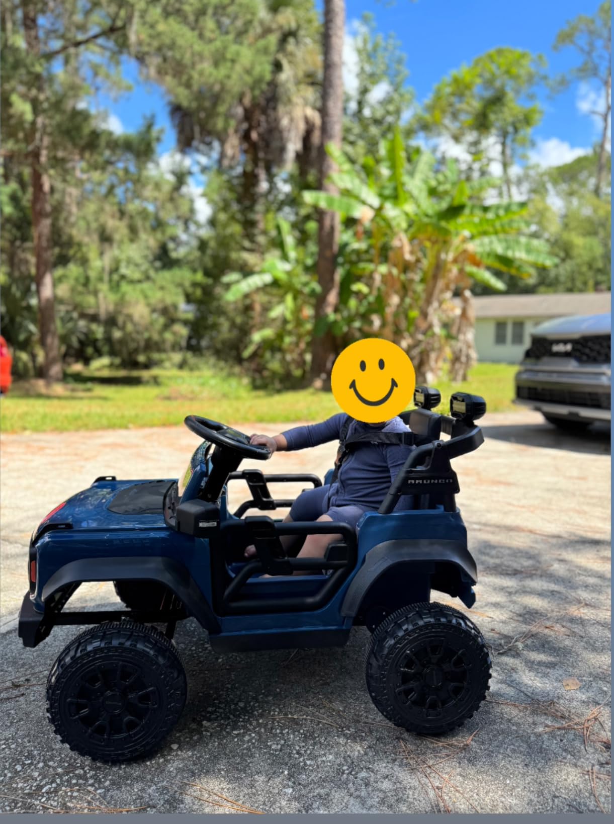 ENYOPRO 12V Licensed Ford Bronco Raptor Ride on Car for Kids, Battery Powered Electric Car for Toddlers w/Remote Control, Spring Suspension, Seat Belt, Bluetooth, Horn, LED Lights, Radio (Black) customer photo 2