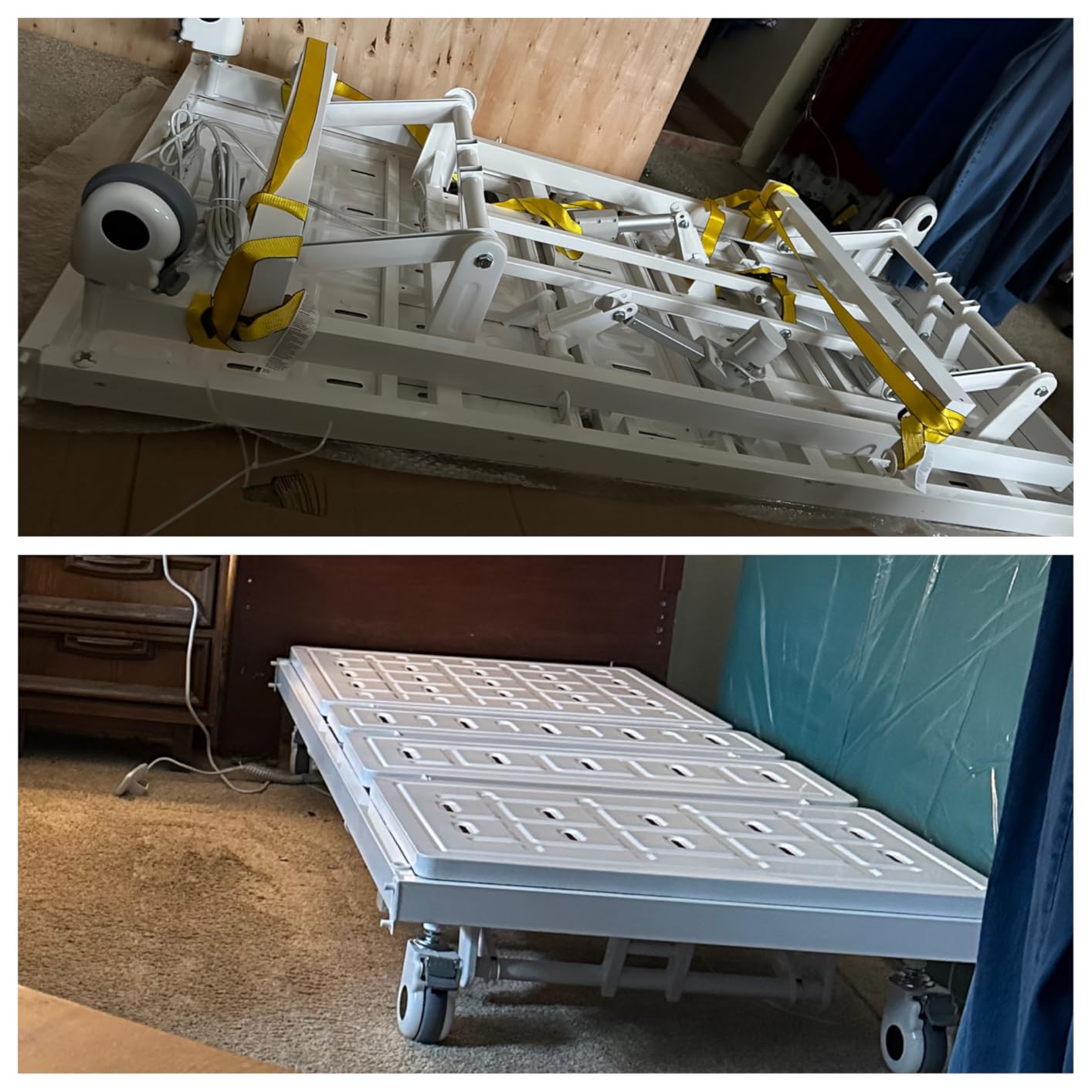 Real Relax Premium 3 Function Full Electric Hospital Bed (with Mattress & IV Pole), Premium Medical Hospital Beds, with Locking Casters, Motor, 530LBS Loading, Includes Sheets (2X) | Hospital Bed with 5” Locking Casters, 4.7” Foam Mattress, IV Pole, Height Adjustable, 530LBS Loading, Includes Sheets (2X) customer photo 2
