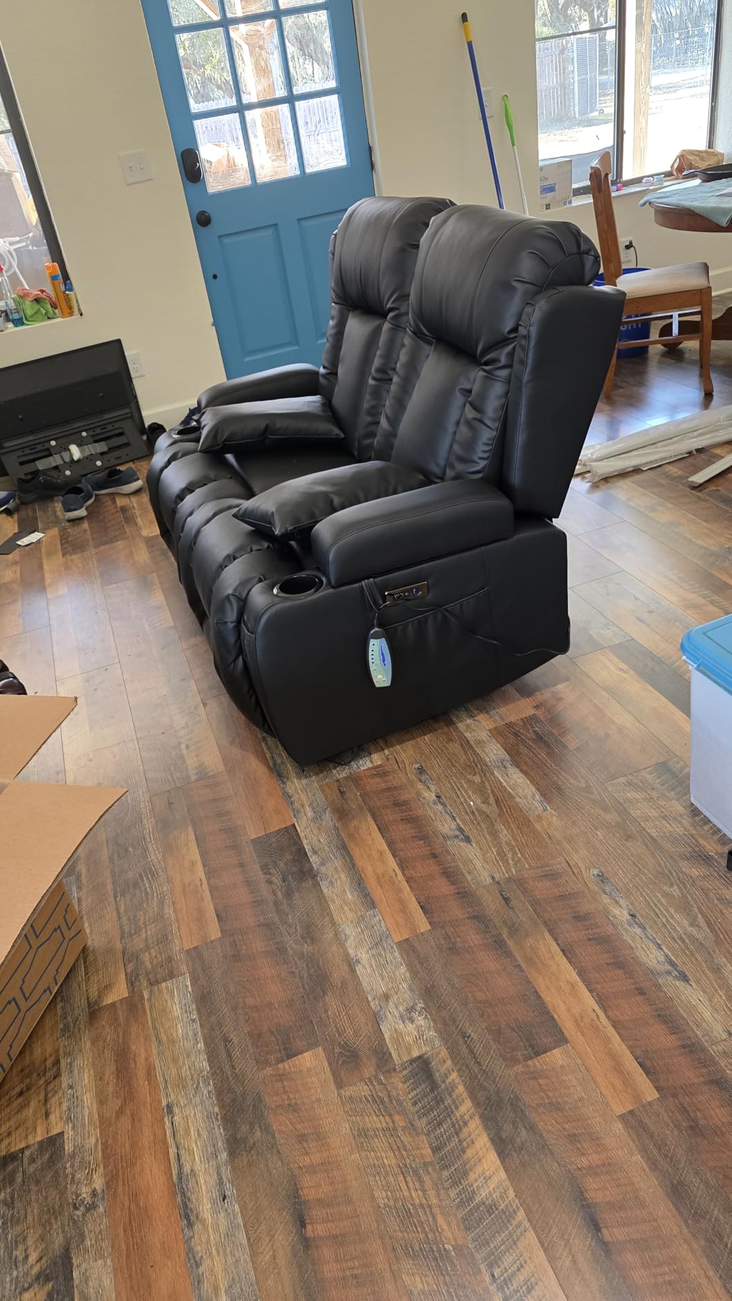 TUNYI Power Loveseat Recliner Sofa with Massage & Heat customer photo 1
