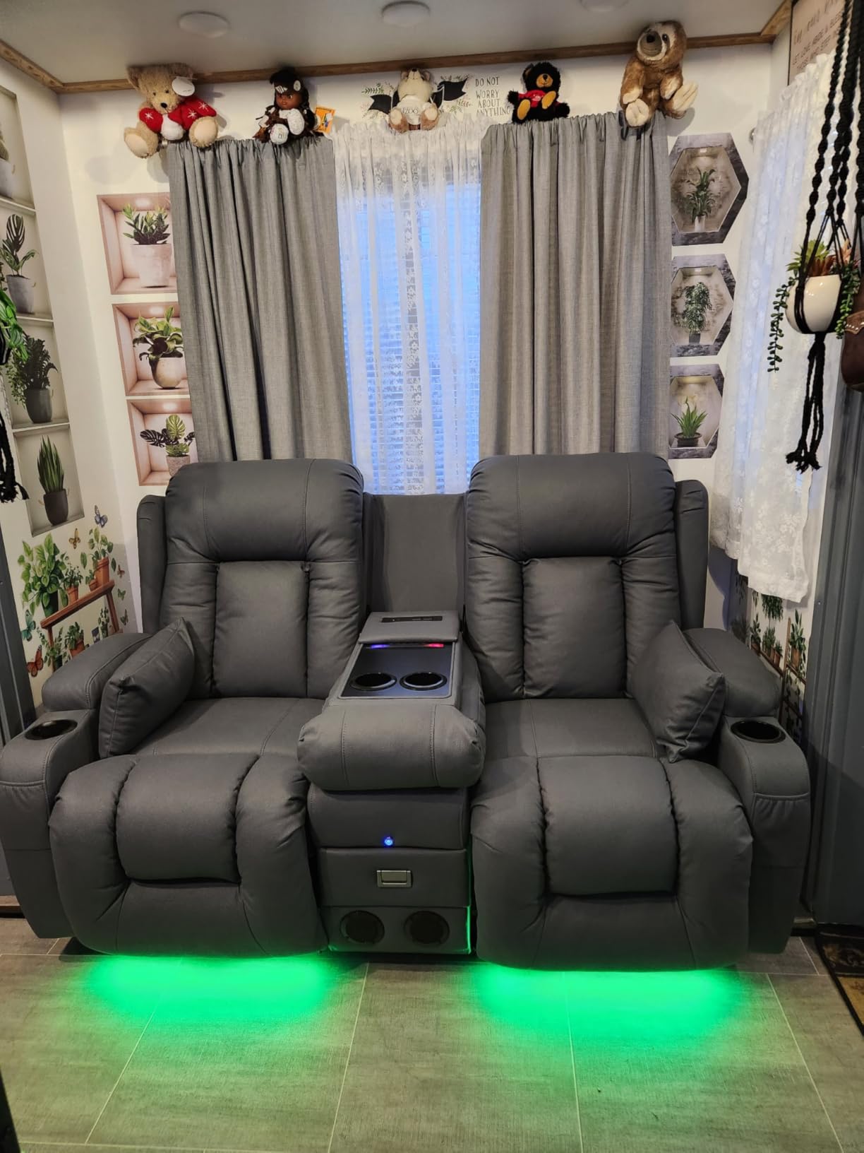 TUNYI Power Loveseat Recliner Sofa with Massage & Heat customer photo 2