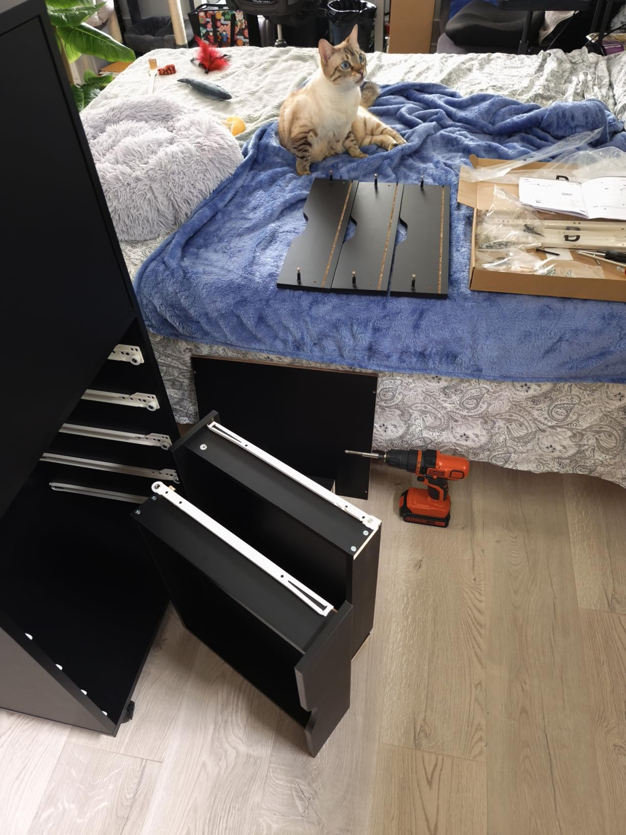 DEVAISE 5 Drawer Cabinet with 1 Door, Mobile Office File Cabinet, Black customer photo 1