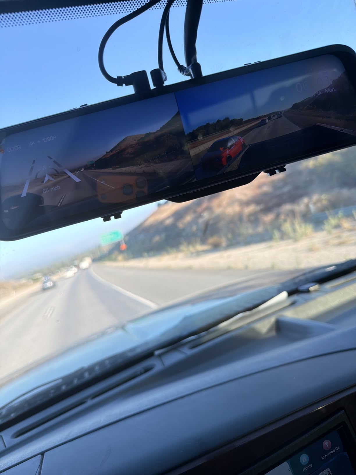 WOLFBOX G850 PRO 4K Mirror Dash Cam with ADAS and BSD,64GB Card,5.8GHz WiFi | Smart Rear View Mirror with Voice Control and Night Vision, 12 inches Camera Includes GPS, G-Sensor, Loop Recording customer photo 2