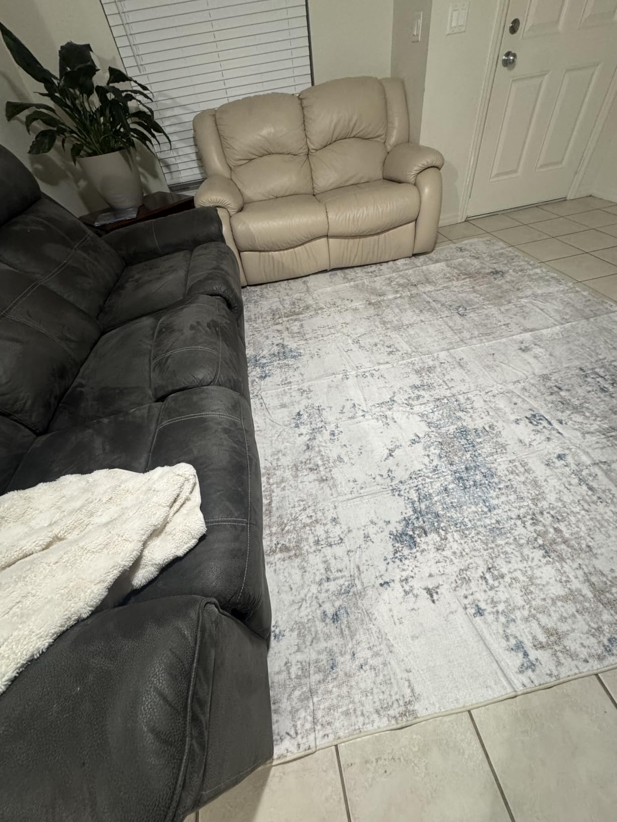 PLHXFR 8x10 Area Rug Living Room: Modern Abstract Washable Carpet Grey customer photo 1