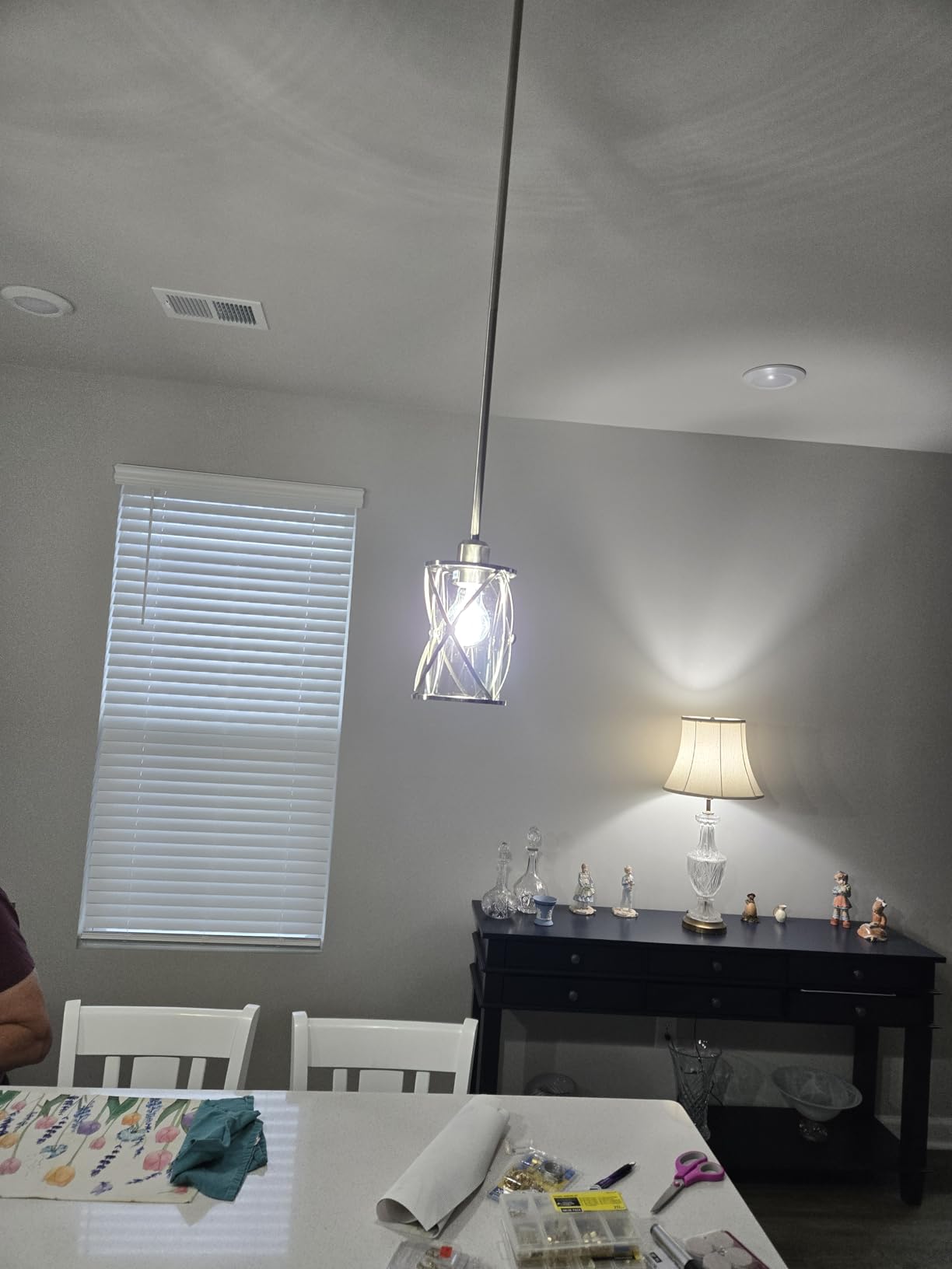 Brushed Nickel Pendant Lights Kitchen Island 3 Pack, Glass Kitchen Pendant Lighting Over Island with Rod, Modern Mini Hanging Light for Kitchen Sink Dining Room, CH9176BN-3PK customer photo 1