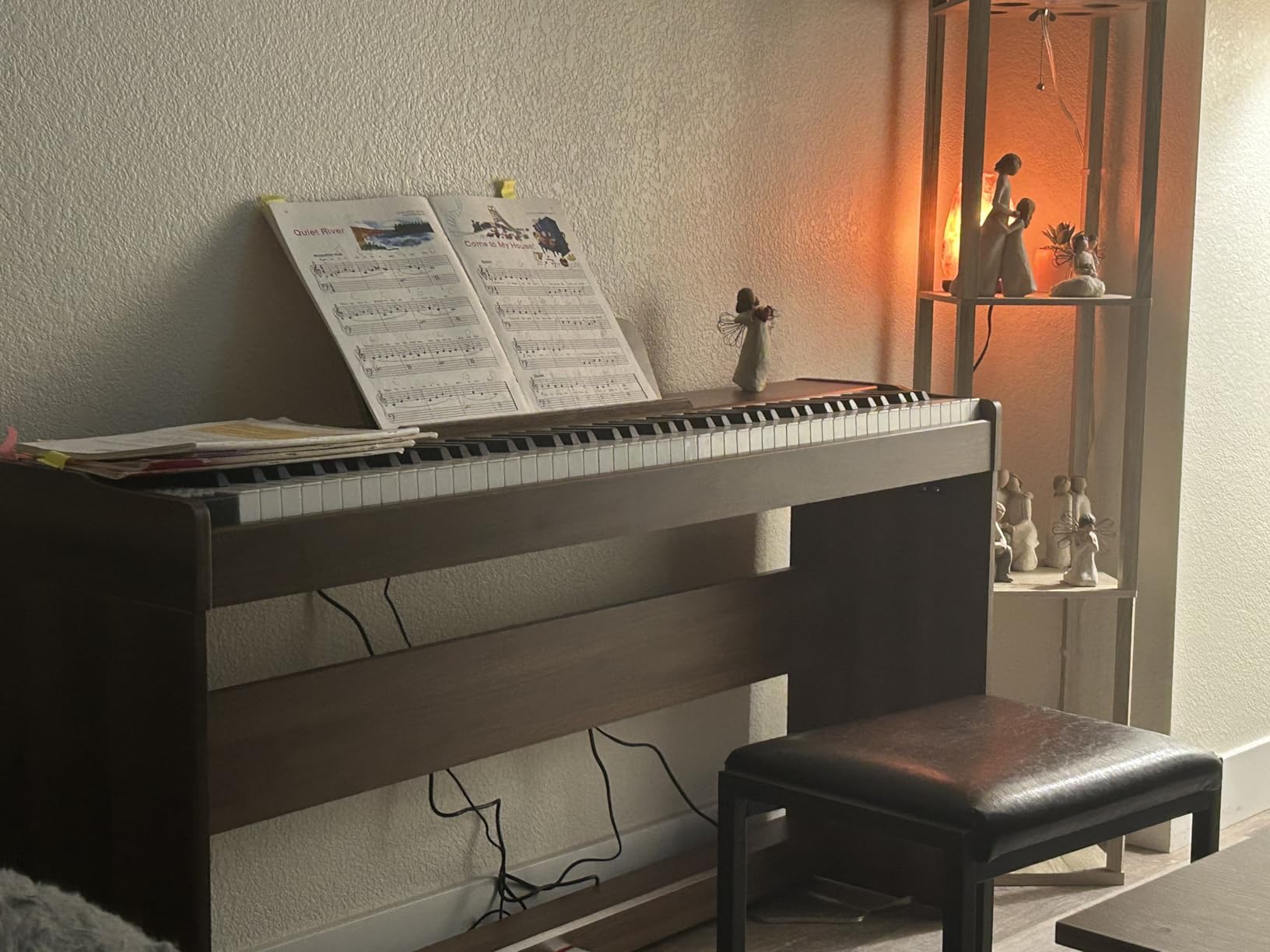 STRICH Digital Piano 88 Keys, Hammer-Action Weighted Keyboard, Full size Electric Piano Keyboard with Furniture Stand, 25Wx2 Speakers, Supports USB-MIDI/Wireless Connect, SDP-300W (Color Walnut Wood) customer photo 1