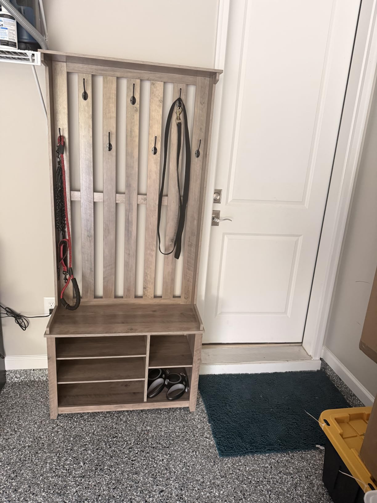 VASAGLE Hall Tree with Bench and Shoe Storage, 7 Double Hooks customer photo 2