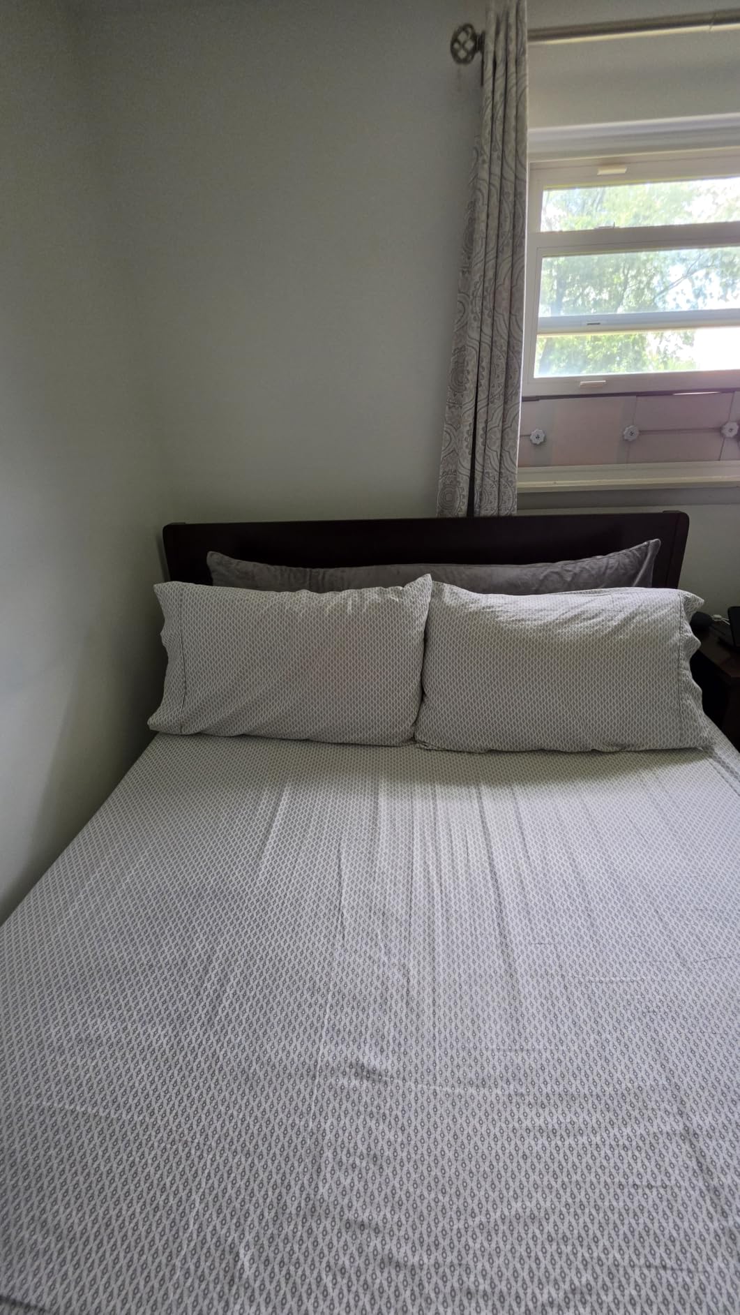Merax King Size Bamboo Platform Bed Frame with Tall Headboard, Brown customer photo 1