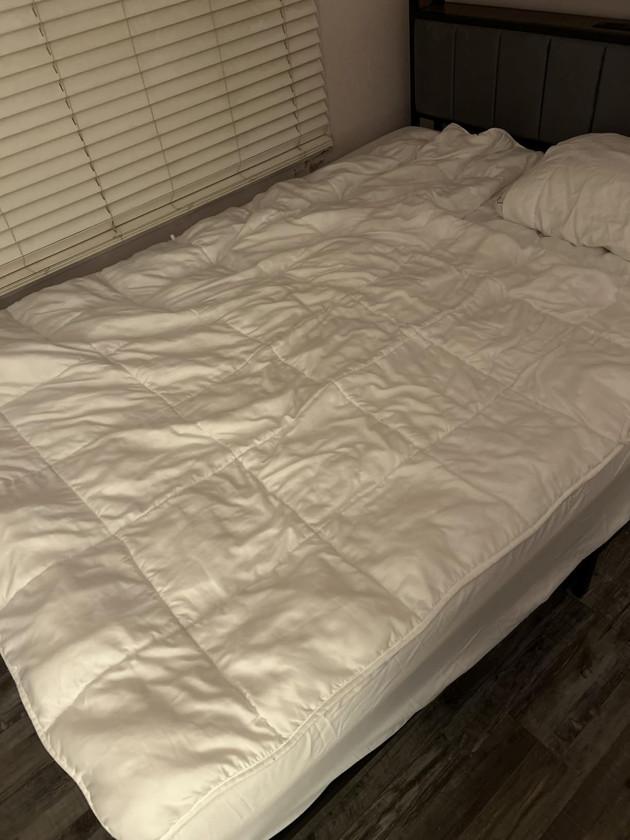 OLEVS King Bed Frame with Headboard, Metal Platform Bed King Size with 2-Tier Storage, LED Light & Charging Station Type C, No Box Spring Needed, Easy Assembly customer photo 1