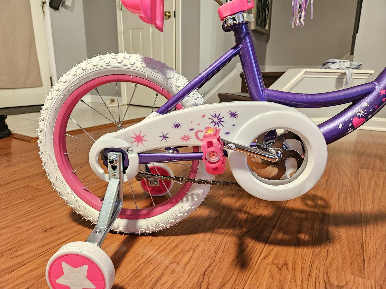 WEIZE Girls Kids Bike 14 16 18 Inch Children Bicycles with Training Wheels | Toddler 3-9 Years Old Streamers Basket Coaster Brake Bell Chain Cover Beginner Single Speed customer photo 1