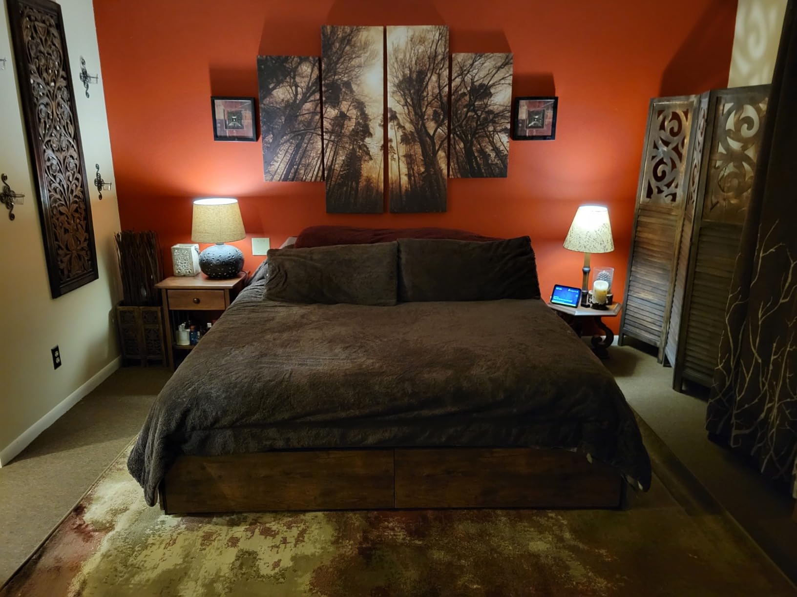 LIKIMIO Queen Bed Frame with 4 Storage Drawers, Charcoal Grey customer photo 2