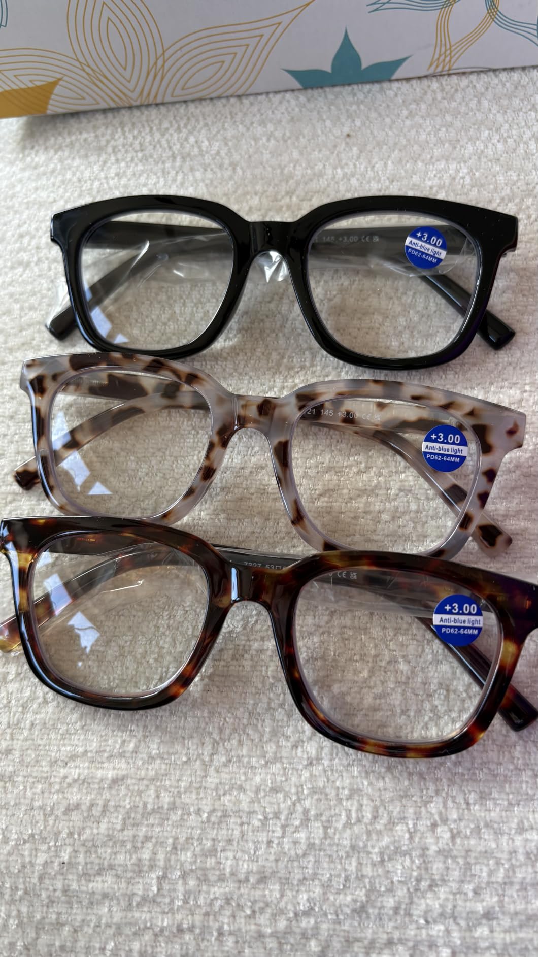Reading Glasses for Women Men - Blue Light Blocking Magnifying Readers,Square Anti-Glare Computer Eyeglasses customer photo 2