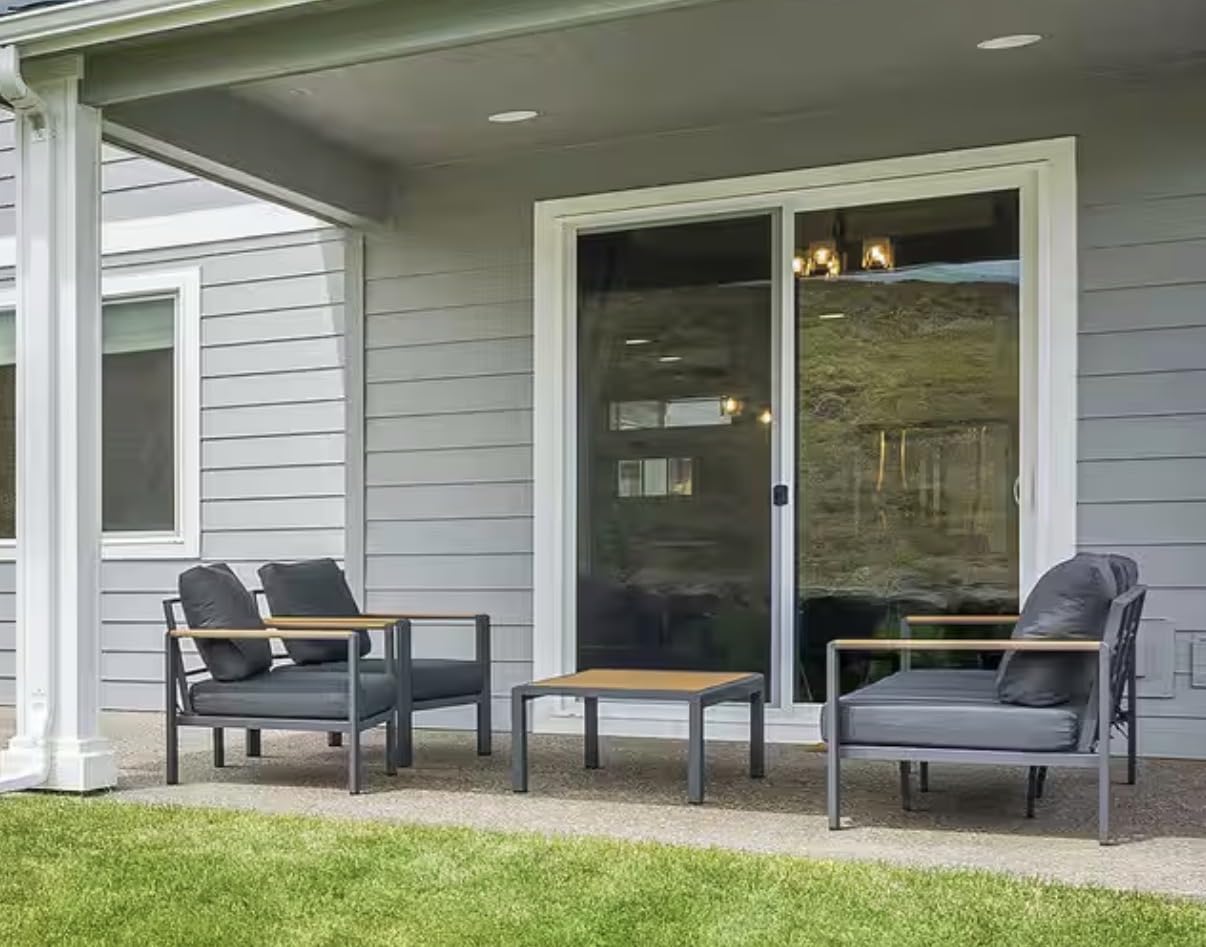 Aluminum Outdoor Patio Furniture Loveseat, All-Weather Outdoor Patio Sofa with Washable Thick Cushion, Patio Sofa Couch for Porch, Balcony, Deck, Yard, Gray customer photo 2