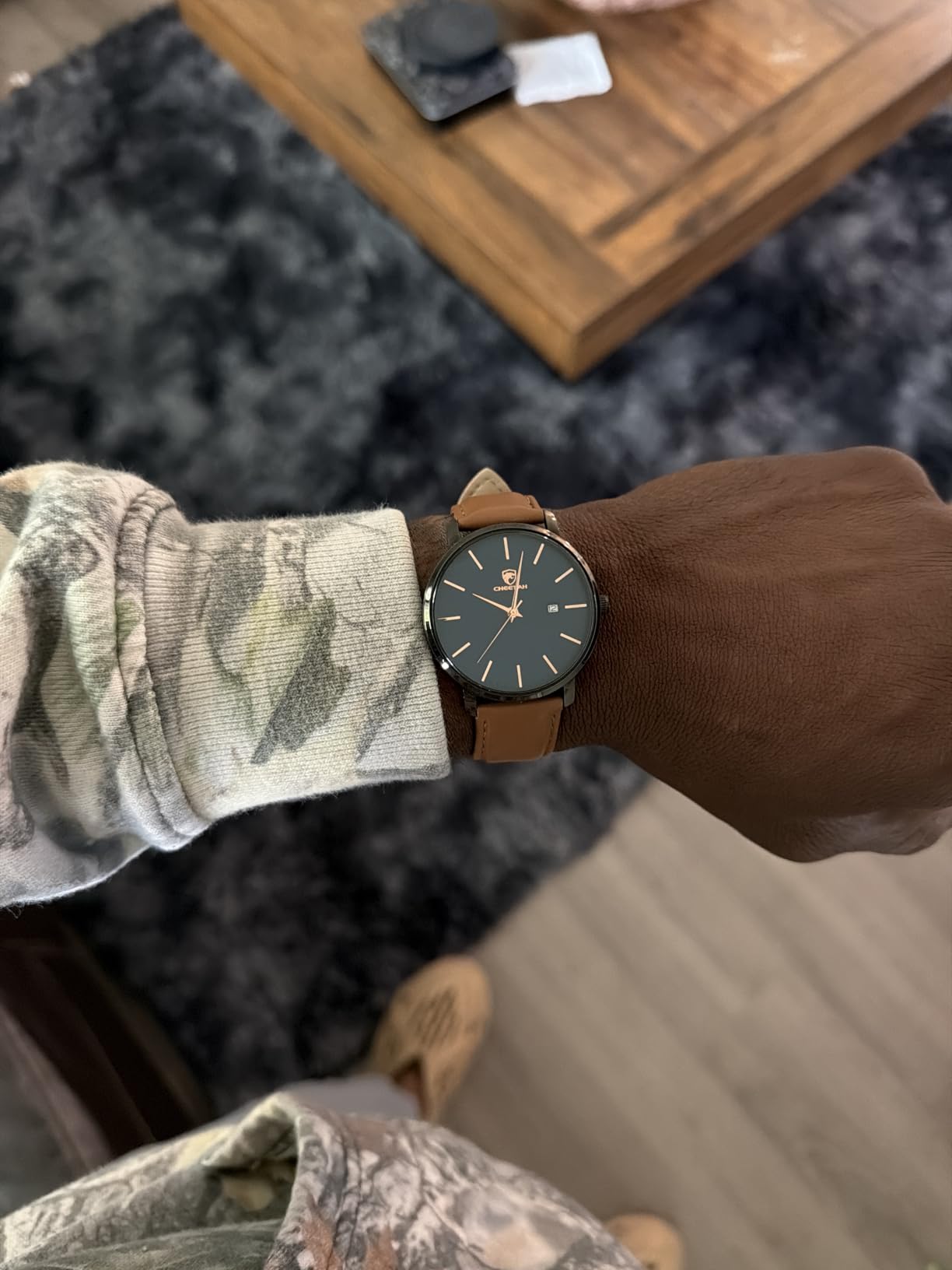 CHEETAH Minimalist Waterproof Quartz Watches for Men with Leather Strap, Auto Date customer photo 2