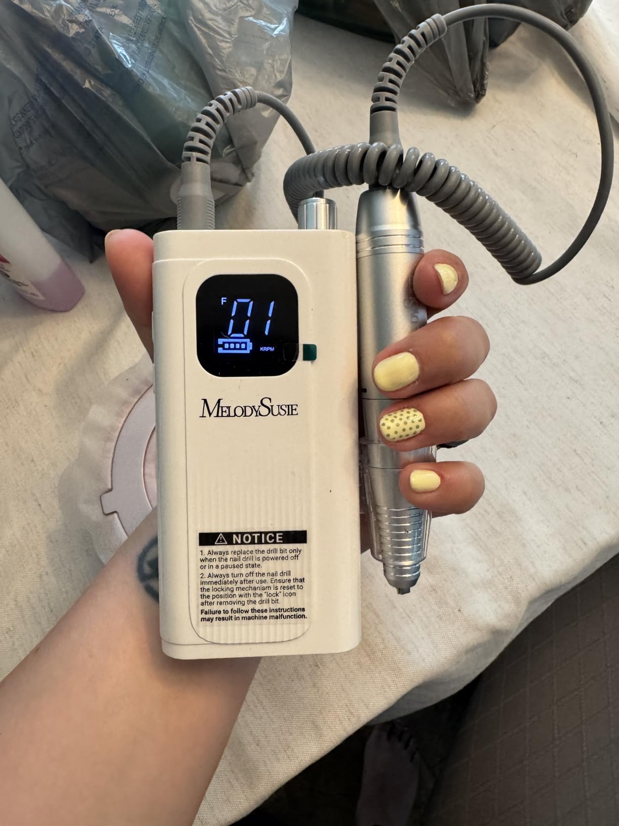 MelodySusie Clip-On SC300F Cordless Nail Drill 30,000 RPM for Beginners | 8-12h Battery Life, 6 Bits and 56 Sanding Bands for Shaping, Gel Removal and Students in Training customer photo 2