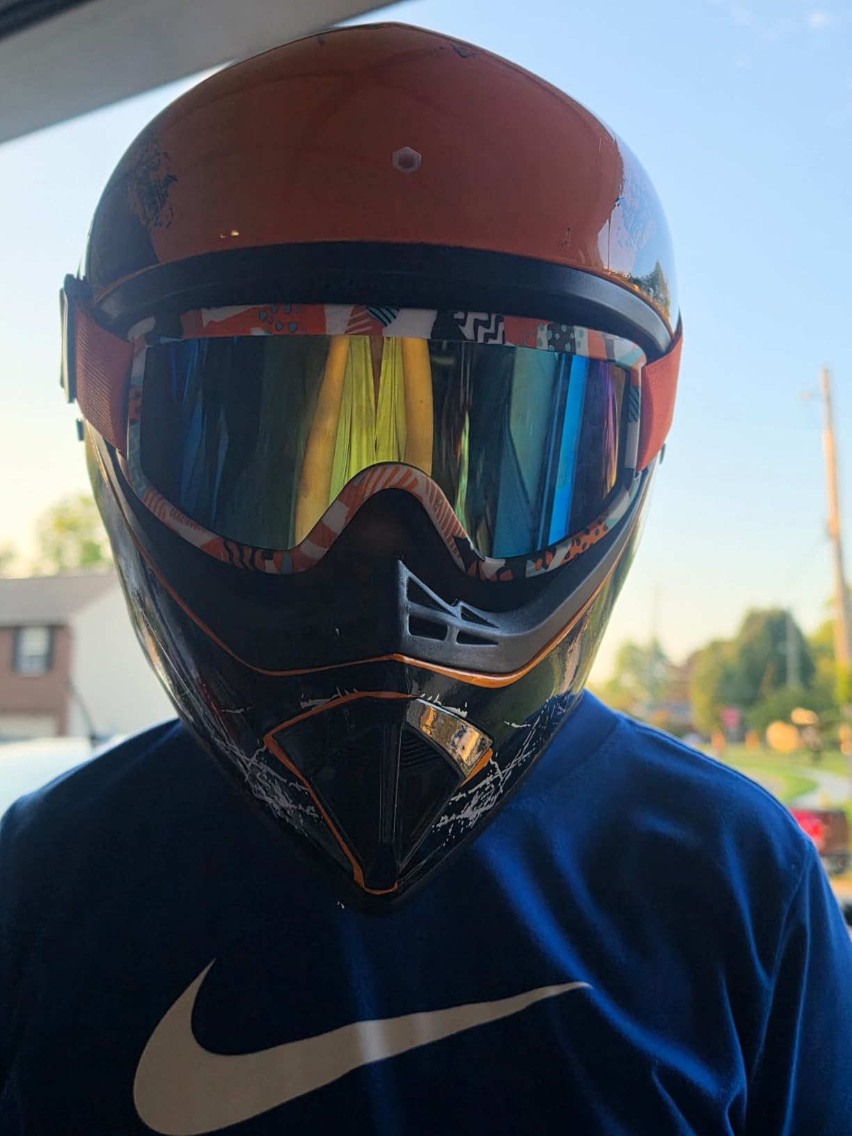 for Kids 4-16 DOT Certified Youth Dirt Bike & ATV Helmet,Full Face Motorcycle Helmet for Boys & Girls for Motocross, Go-Kart, Electric Dirtbike and Off-Road Riding (Orange, S) customer photo 1