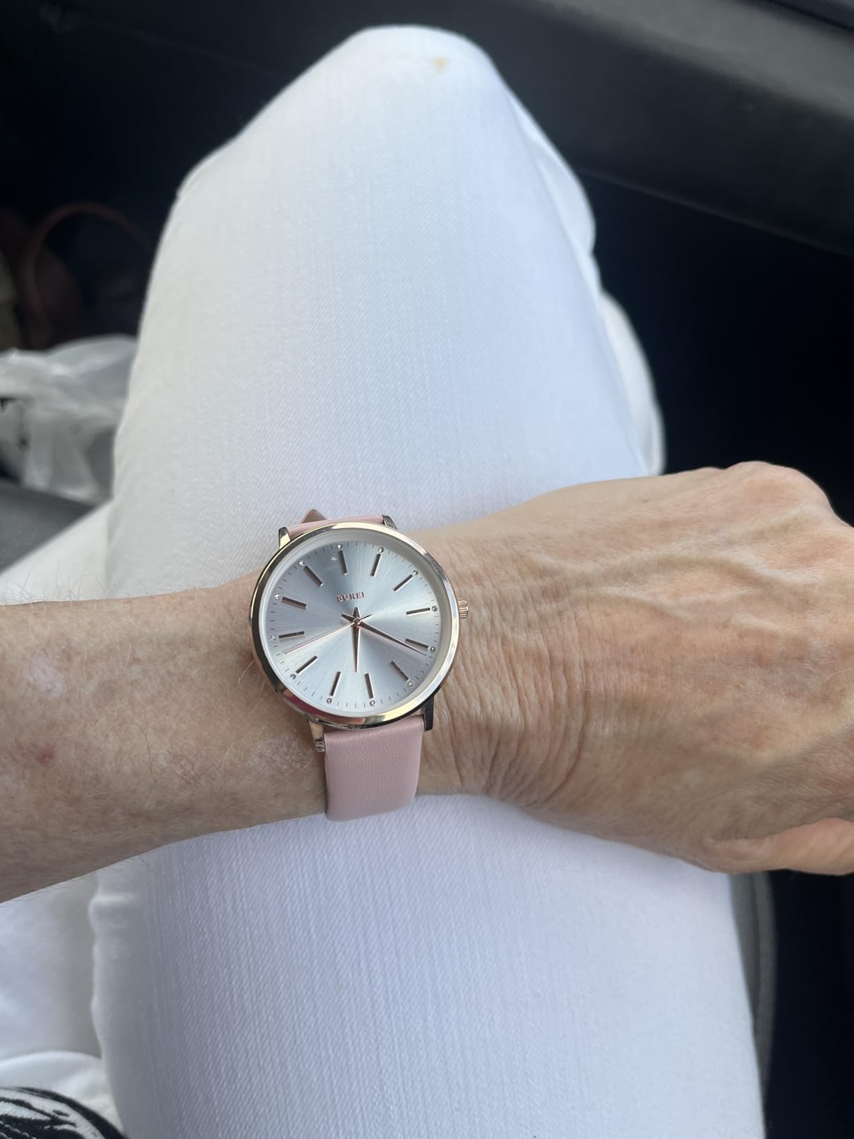 BUREI Women Wrist Watches Large Face Fashion Minimalist Analog Leather Quartz Waterproof Watches for Women, Mothers Day Gifts for Mom customer photo 1