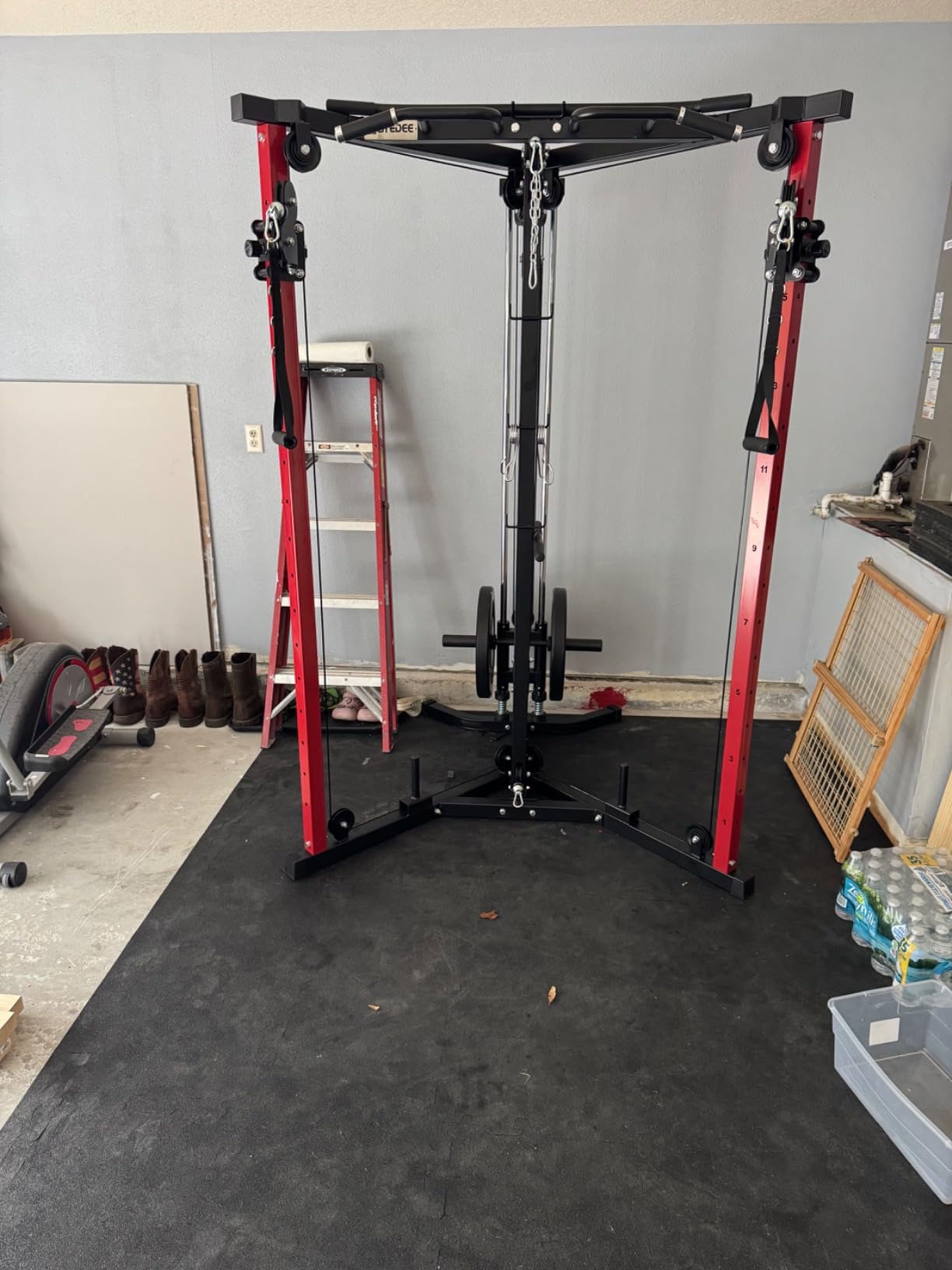 Mikolo Cable Crossover Machine, Functional Trainer with 17 Adjustable Positions, Home Gym Equipment with High and Low Pulley System for LAT Pulldowns and Seated Cable Row, Cable Fly Machine customer photo 2