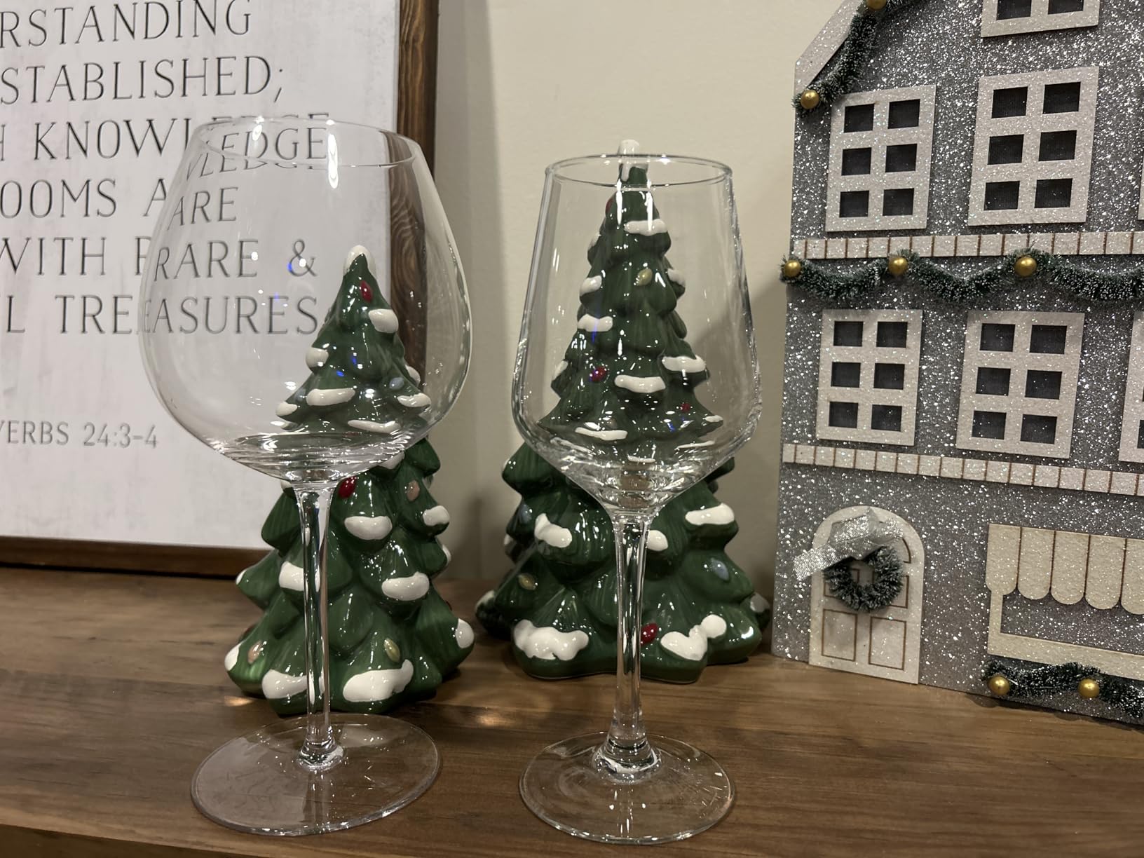 OJA Wine Glasses Set, Crystal Stemless Red Wine Glass, Set of 4, 15 oz customer photo 2