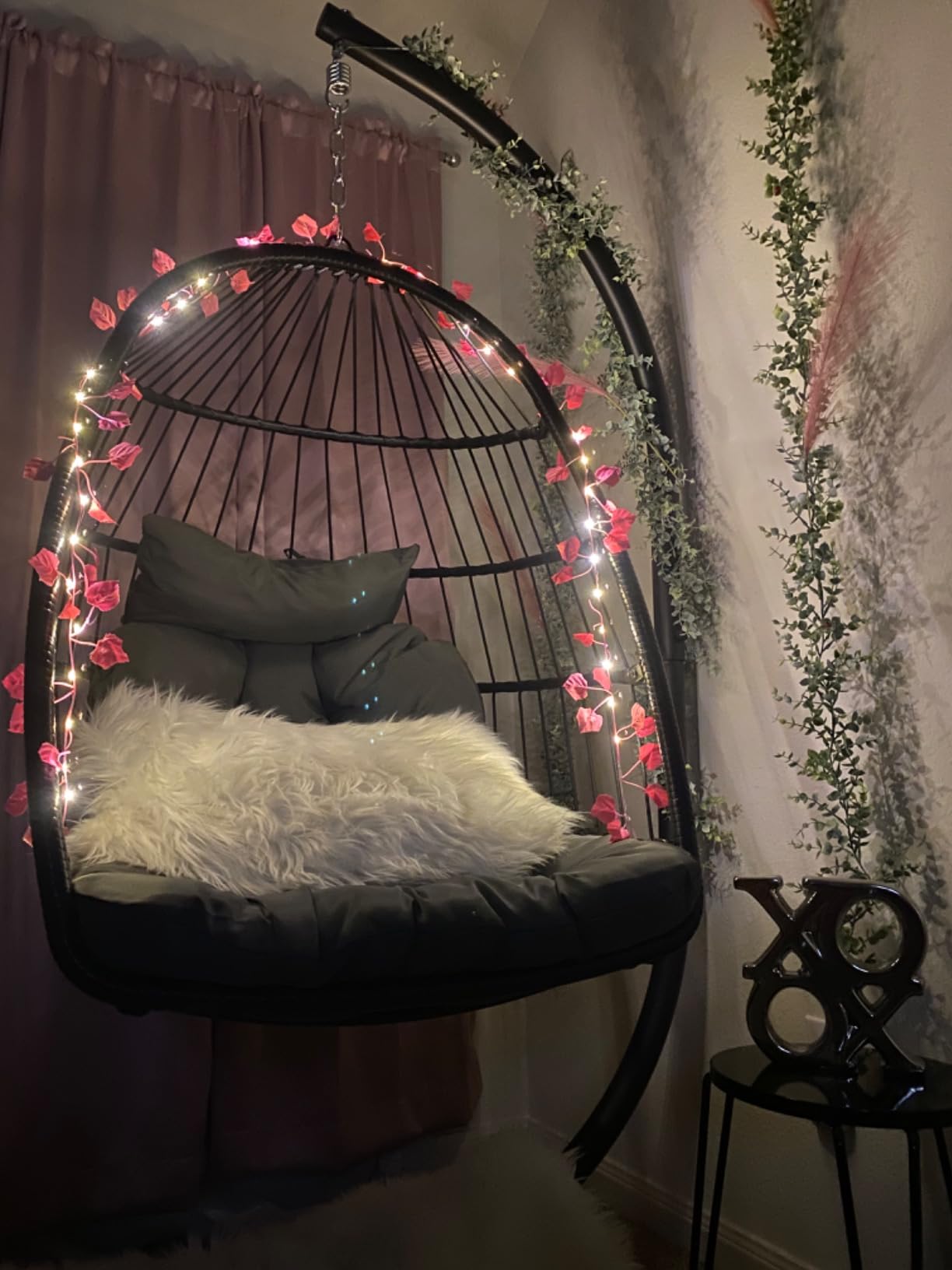 CHABATREE Egg Chair with Stand,Patio Rattan Wicker Hanging Swing Egg Chair Hammock Chair for Bedroom Porch Garden,Thickened Aluminum Alloy Steel Frame and UV Resistant Cushion,350LBS Capacity customer photo 2