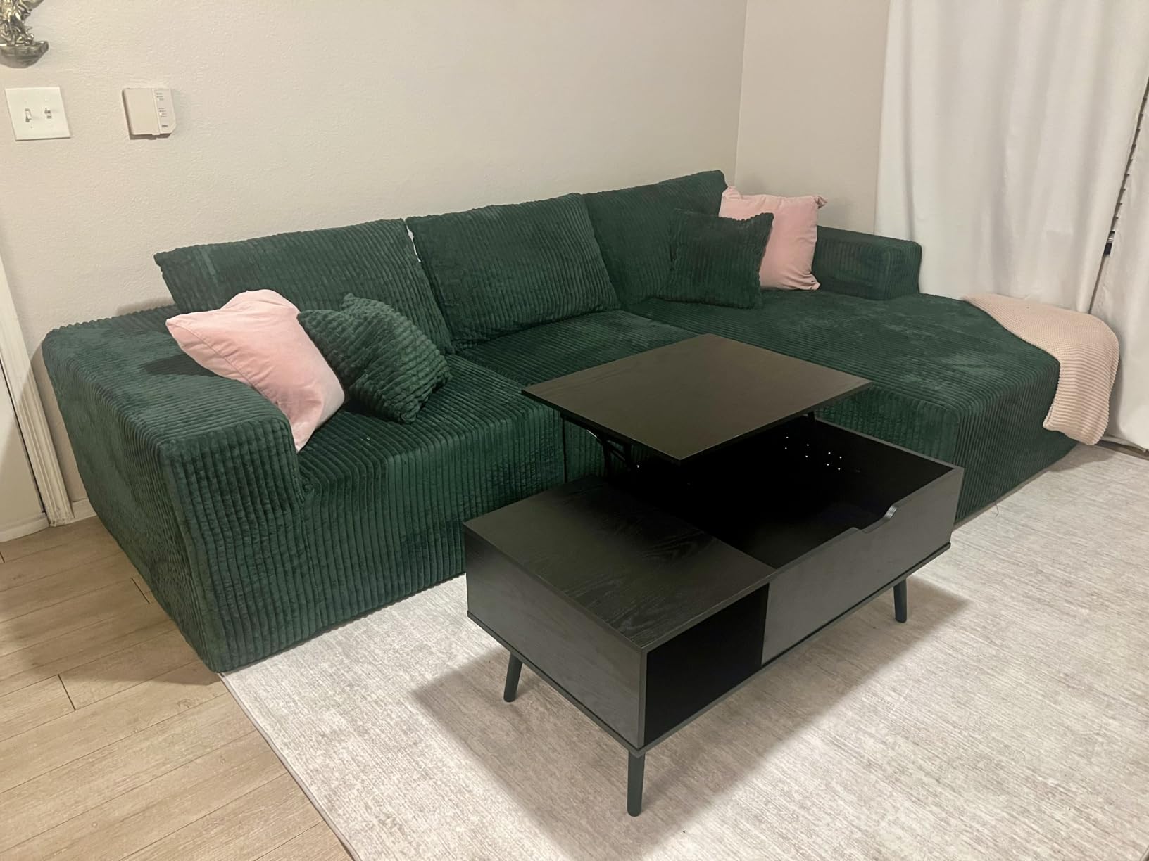OLIXIS Lift Top Coffee Table, Wood Coffee Table for Living Room Home Black customer photo 1