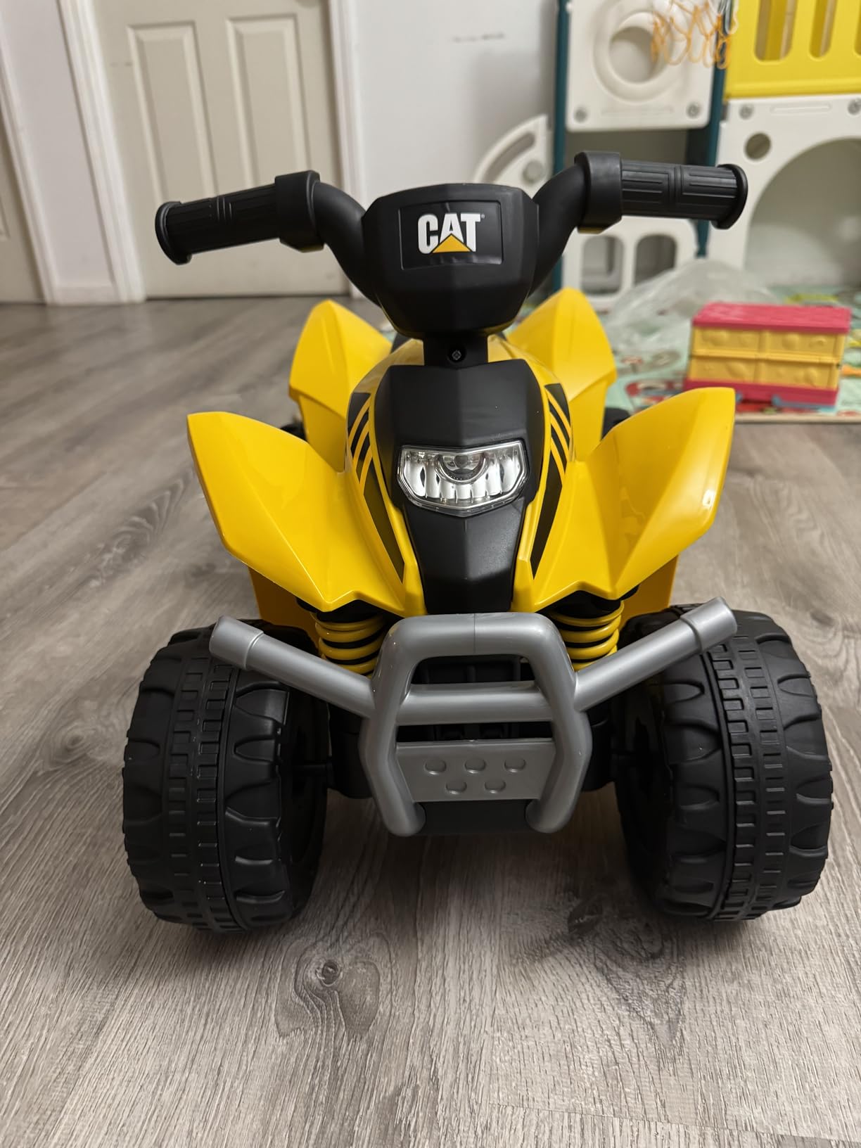 Costzon Kids ATV, 6V Battery Powered Electric Vehicle Four Wheeler Quad w/Storage Basket, Headlight, Horn, Music, MP3 & USB, Toddler 4 Wheeler Ride on Car Toy for Boys Girls 18-36 Months (Black+Camo) customer photo 2