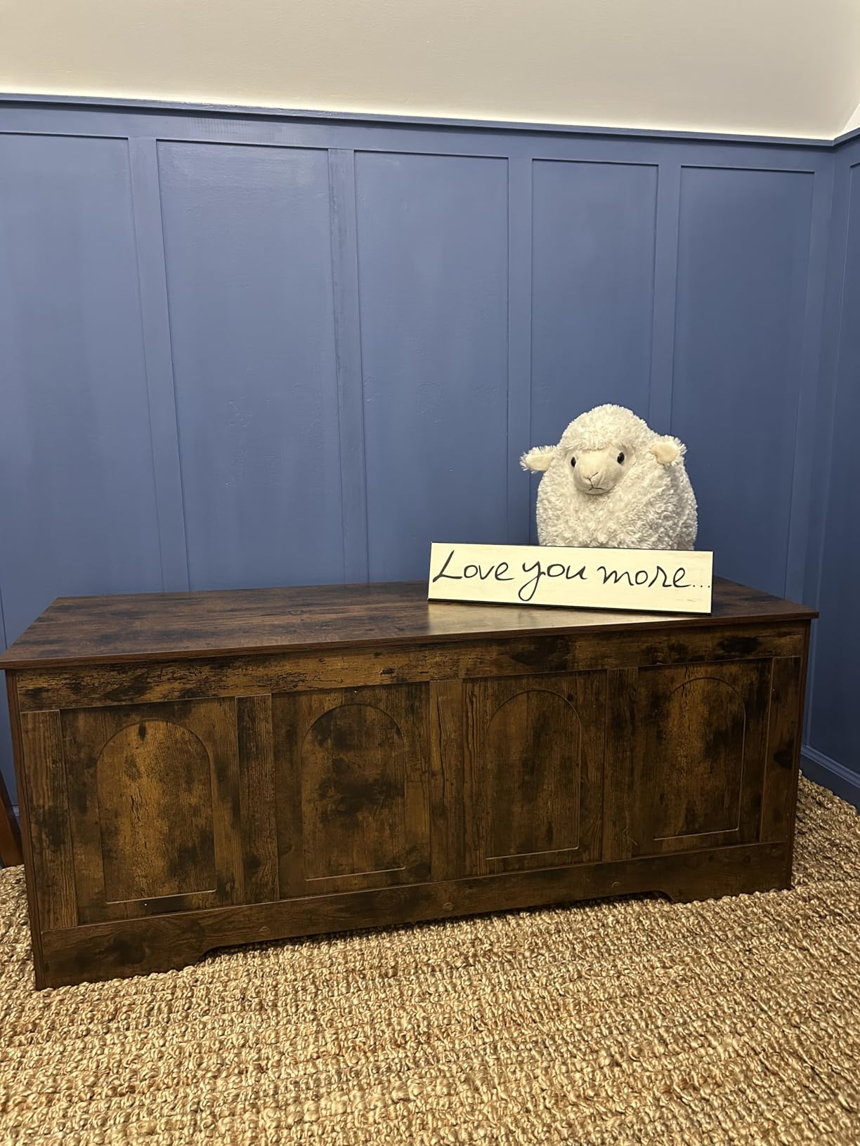 DINZI LVJ Storage Chest, Wooden Toy Box, Rustic Brown 47.2