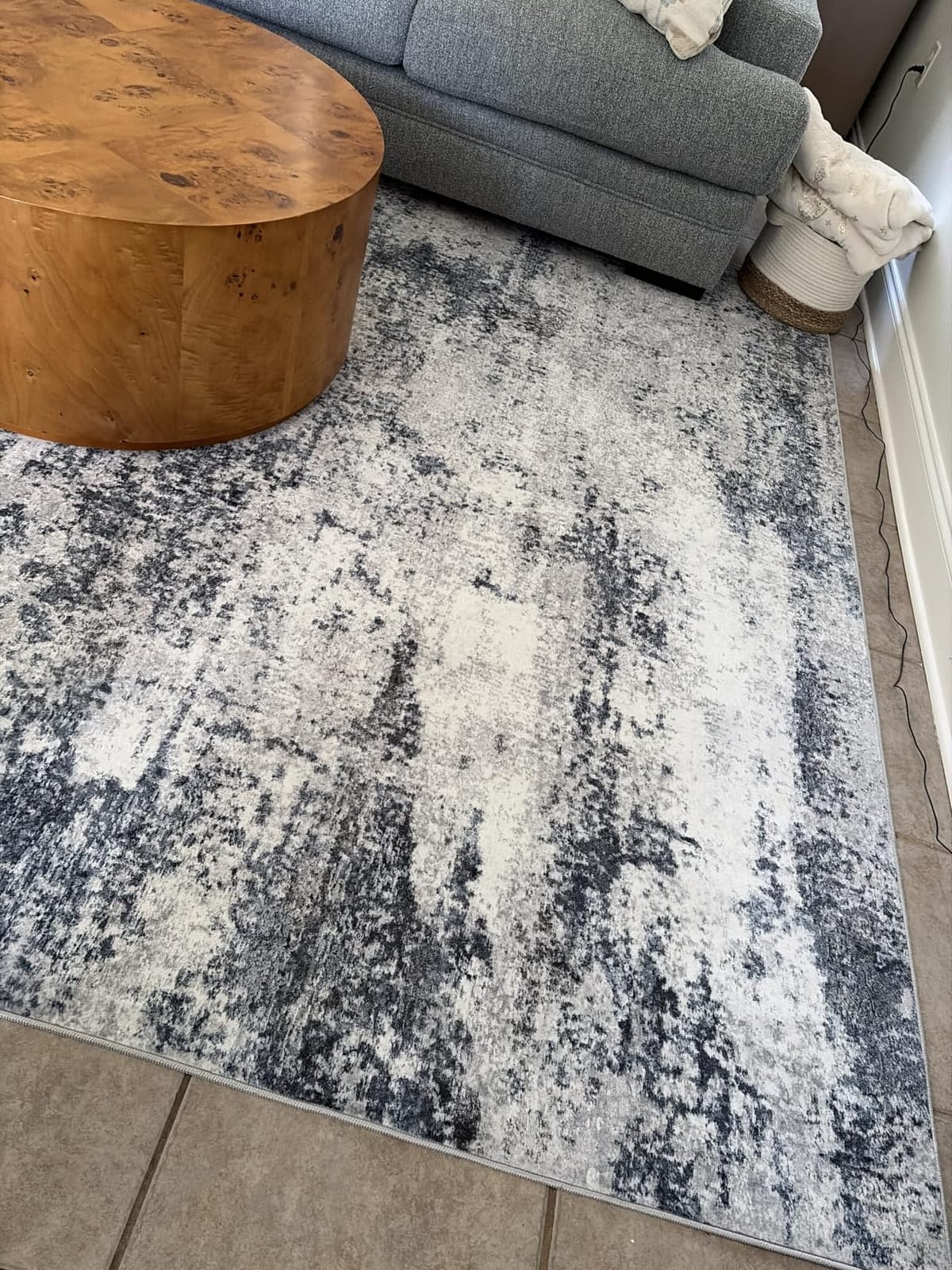 8x10 Area Rugs for Living Room Washable Bedroom Dining Room Blue Grey customer photo 1