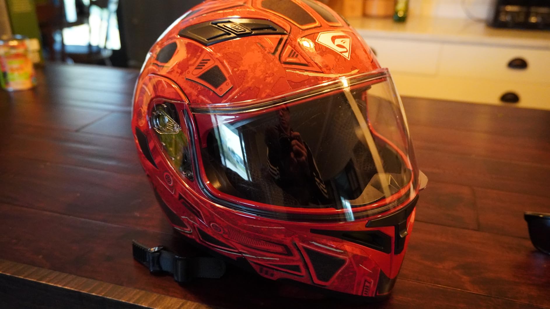 KYPARA Motorcycle Dual Visor Flip up Modular Full Face Helmet with DOT Certification of Impressionism customer photo 1