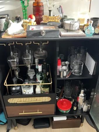 ARTPOWER Modern Coffee Bar Cabinet with Pull-Out Wine Storage, Green customer photo 1