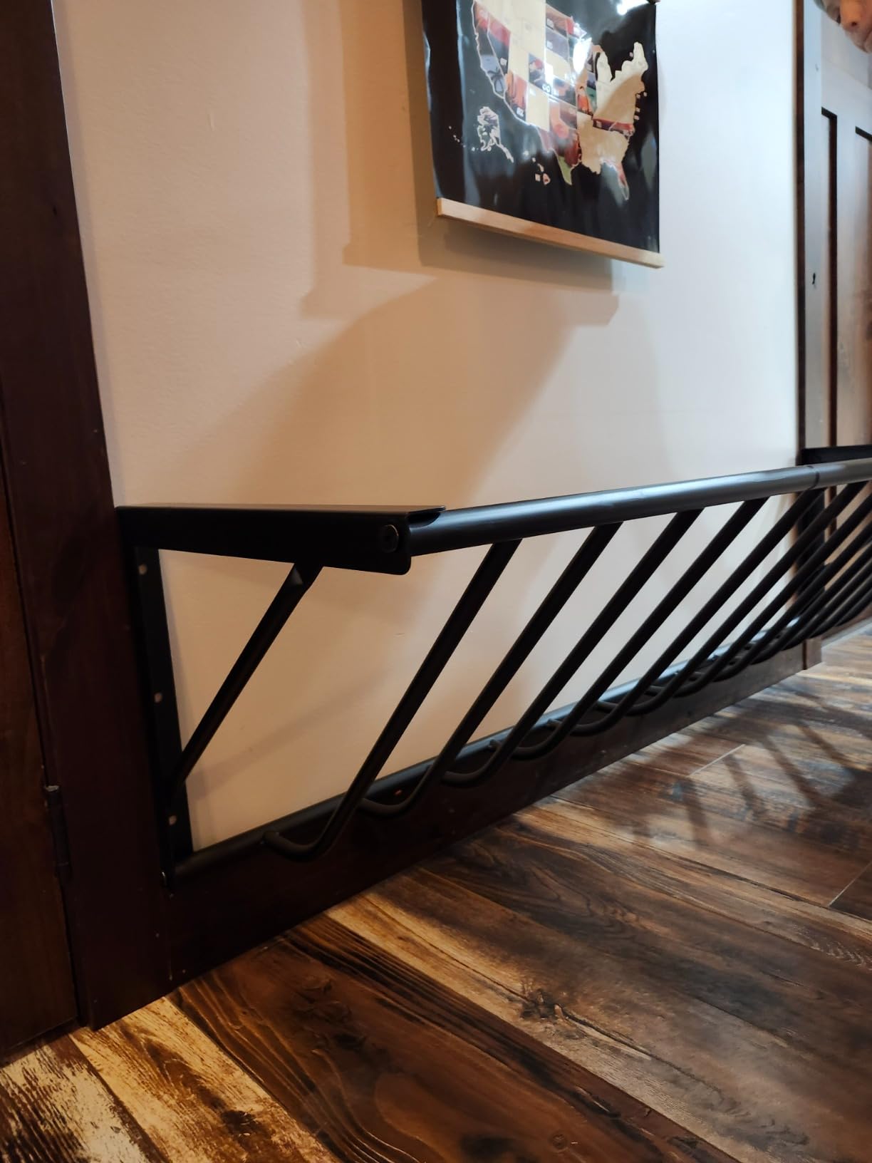 Goats Hay Feeder, 35.5'' Long, Heavy Duty Iron Wall Hay Rack, Blanket Holder, Large Capacity for Goats,Horses,Cattle and Other Livestock, Farm Indoor and Outdoor Use, Black customer photo 1