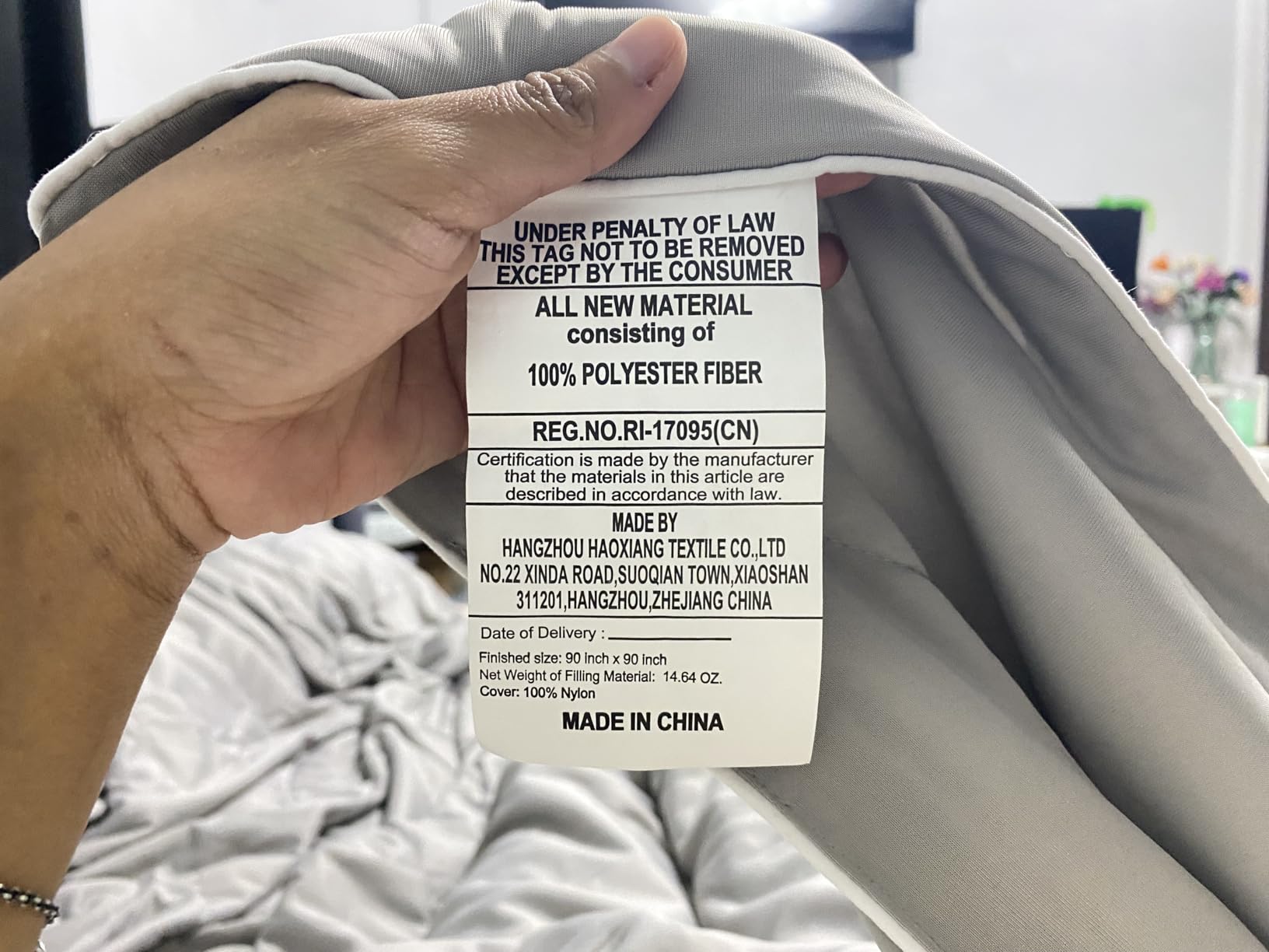 DOWNCOOL Cooling Comforter Queen Size,Grey Cooling Blanket for Hot Sleeper customer photo 1
