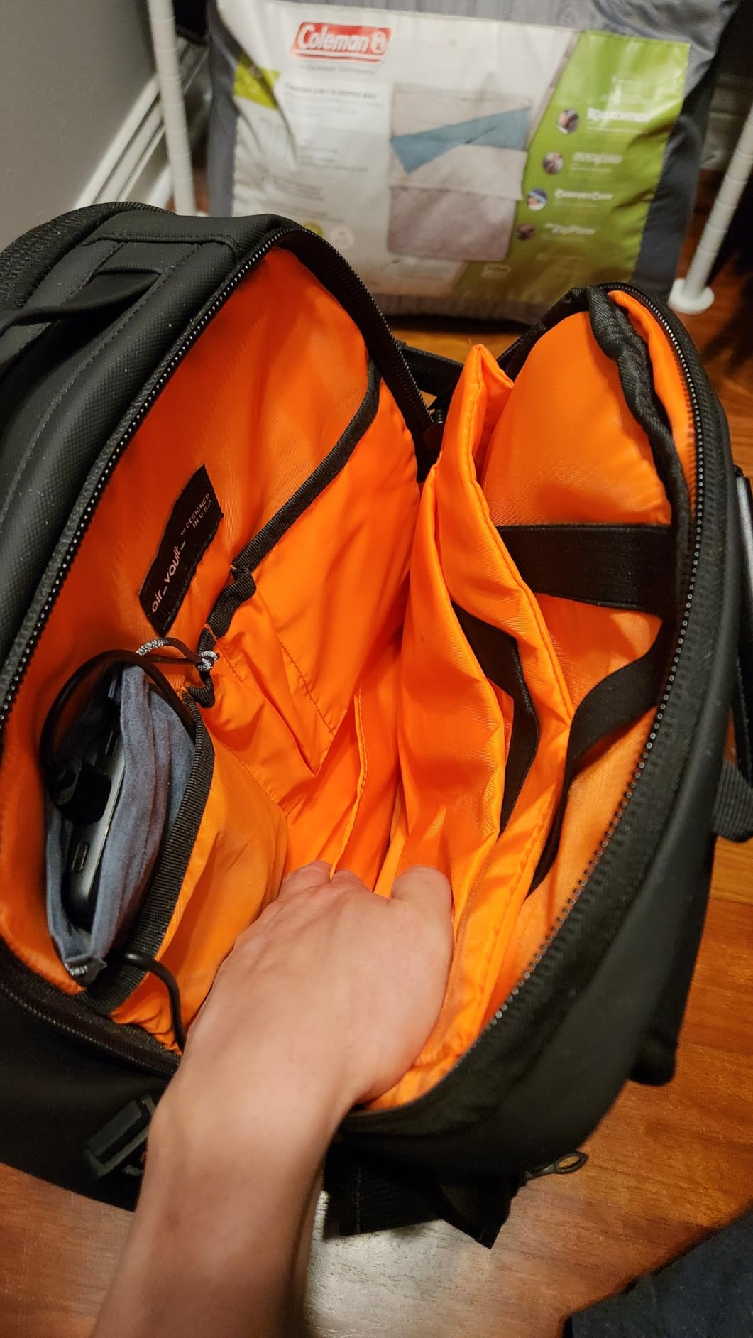 AirVault Vacuum Seal Travel Backpack 60L with Expandable HyperSeal Air Compression Vacuum System Water Resistant TSA Lock (Vacuum Pump Included, Blue, 60L) customer photo 1