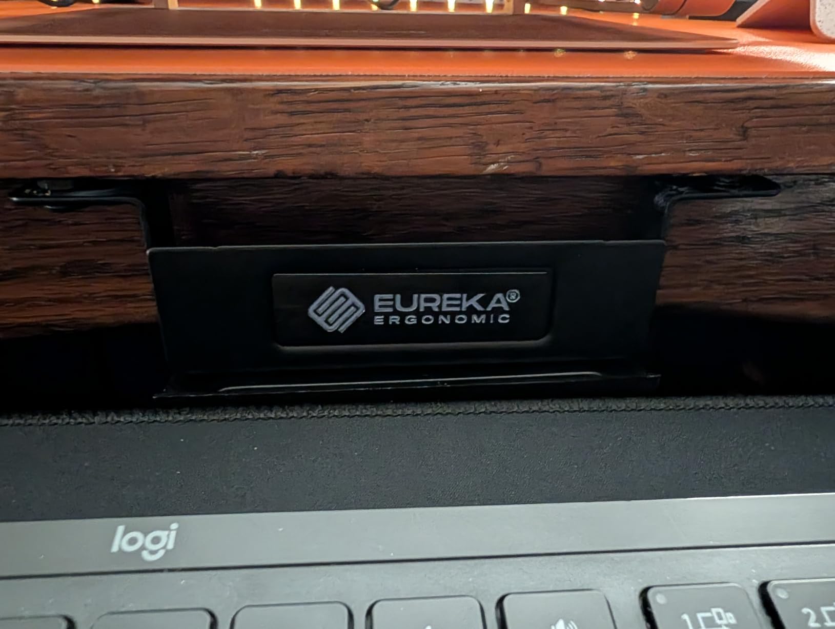 EUREKA ERGONOMIC Keyboard Tray Height Adjustable, Swivel Tilt Computer Keyboard Drawer Under Desk, 25x9.13'' Sliding Keyboard & Mouse Platform with Mouse Pad for Typing, Maple customer photo 2