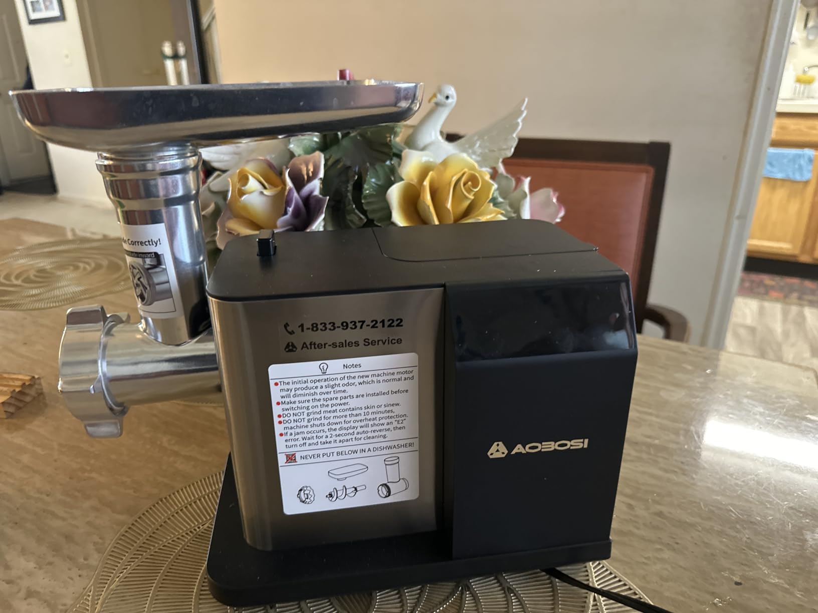 AAOBOSI Electric Meat Grinder w/ 3 Speed Touch Screen Control, 3000W Max customer photo 1