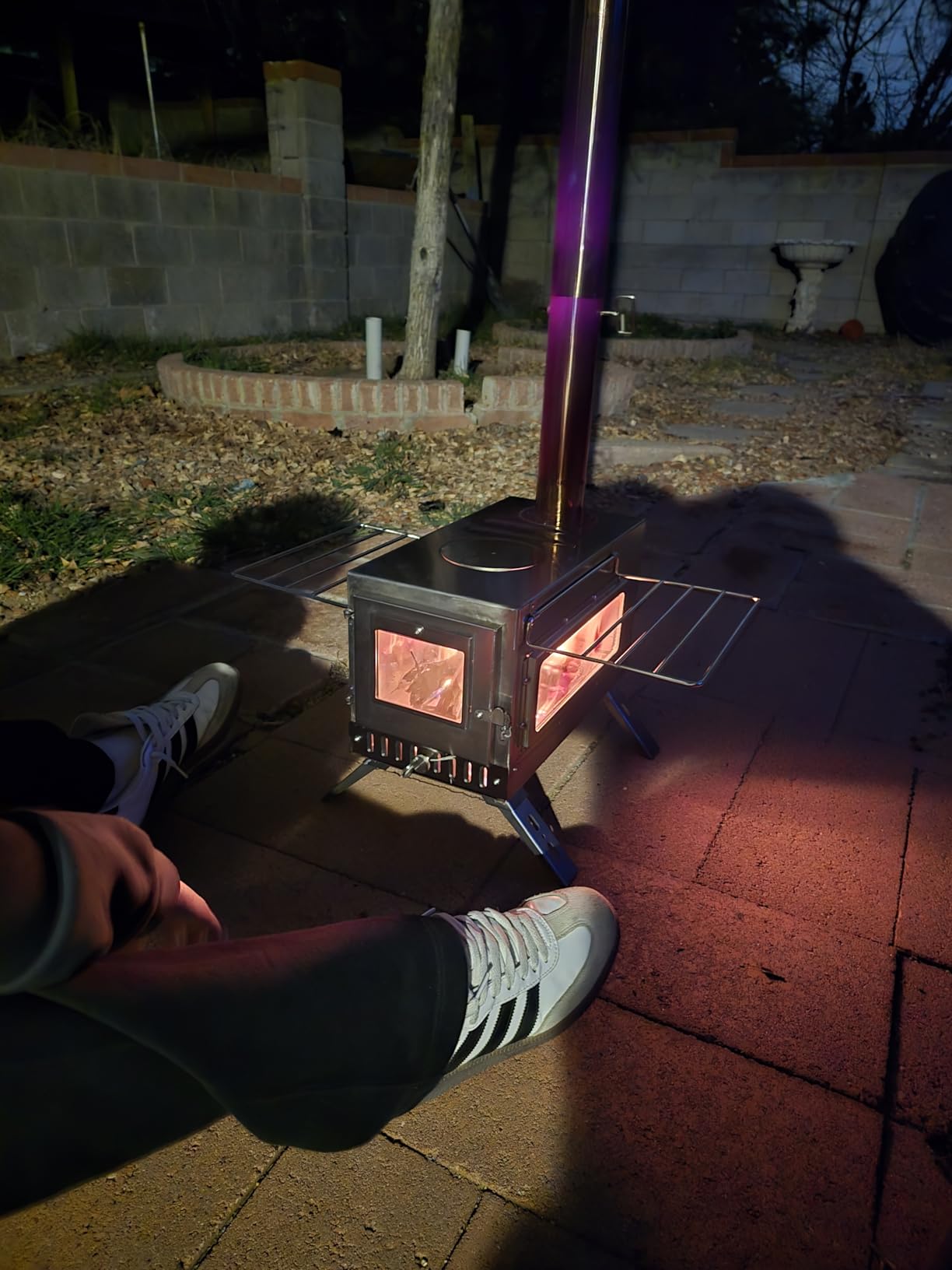 unho Stainless Hot Tent Stove Crack-Resistant Ceramic Glass Outdoor camping customer photo 1