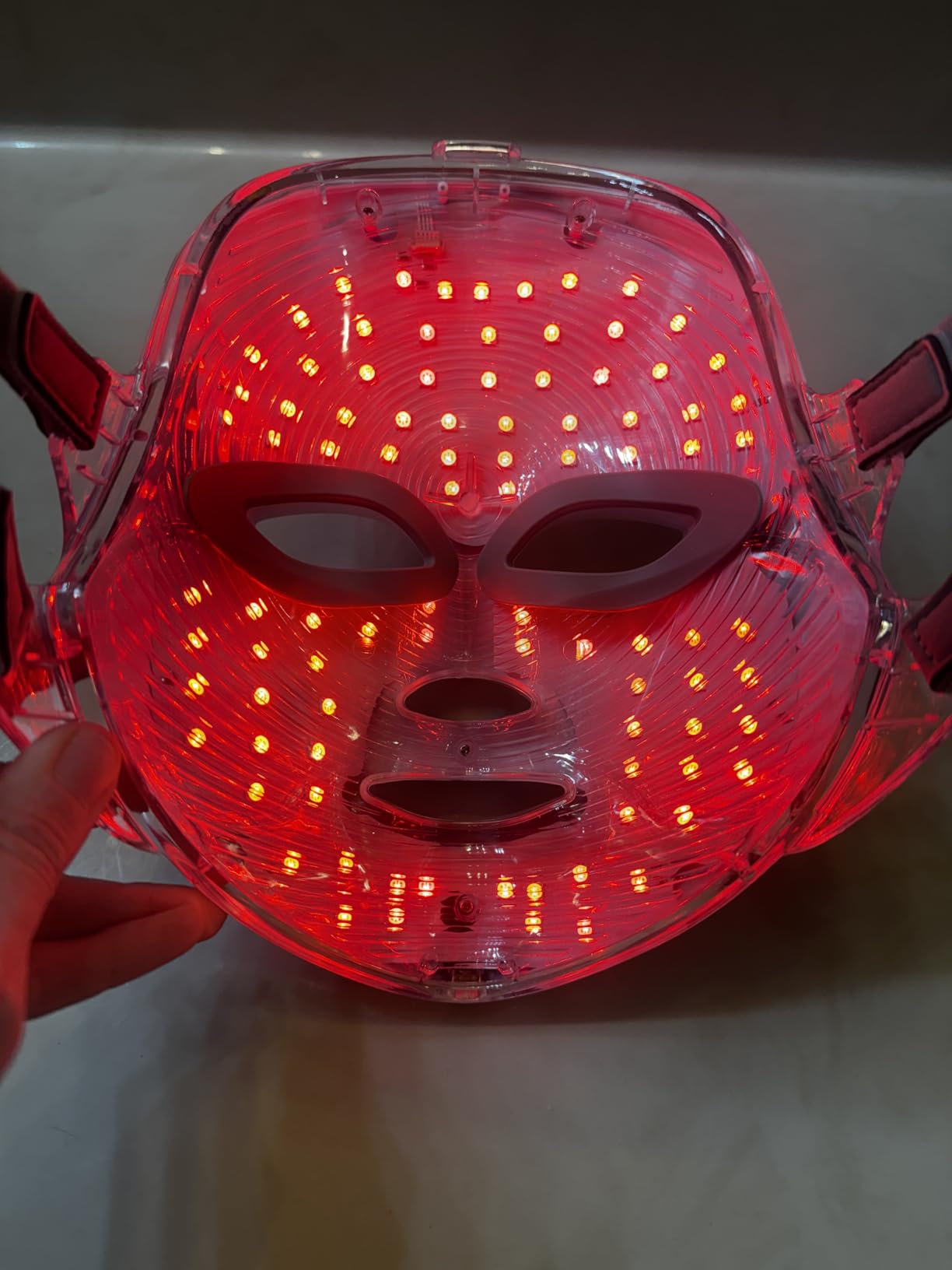 7-1 Colors Red Light Therapy For Face, LED Facial Skin Care Mask, Red Light Mask for Face, LED Facial Mask Light, Salon or Home, White customer photo 1