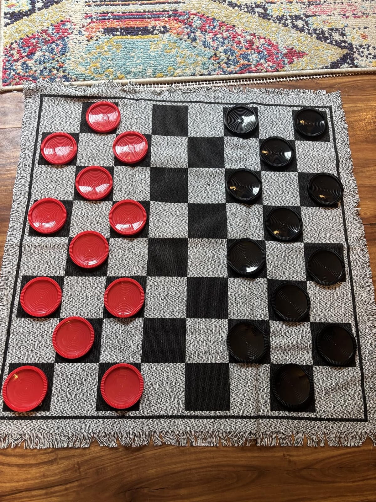 Elbow Room Giant Checkers Set - 3-in-1 with Reversible Mat - Ages 6+ customer photo 1
