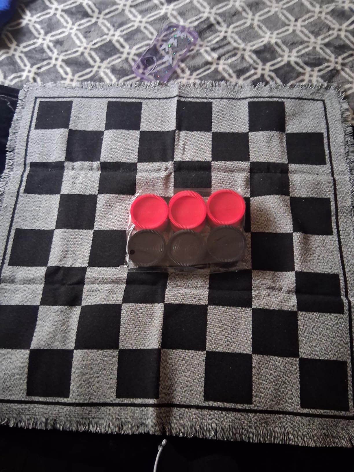 Elbow Room Giant Checkers Set - 3-in-1 with Reversible Mat - Ages 6+ customer photo 2