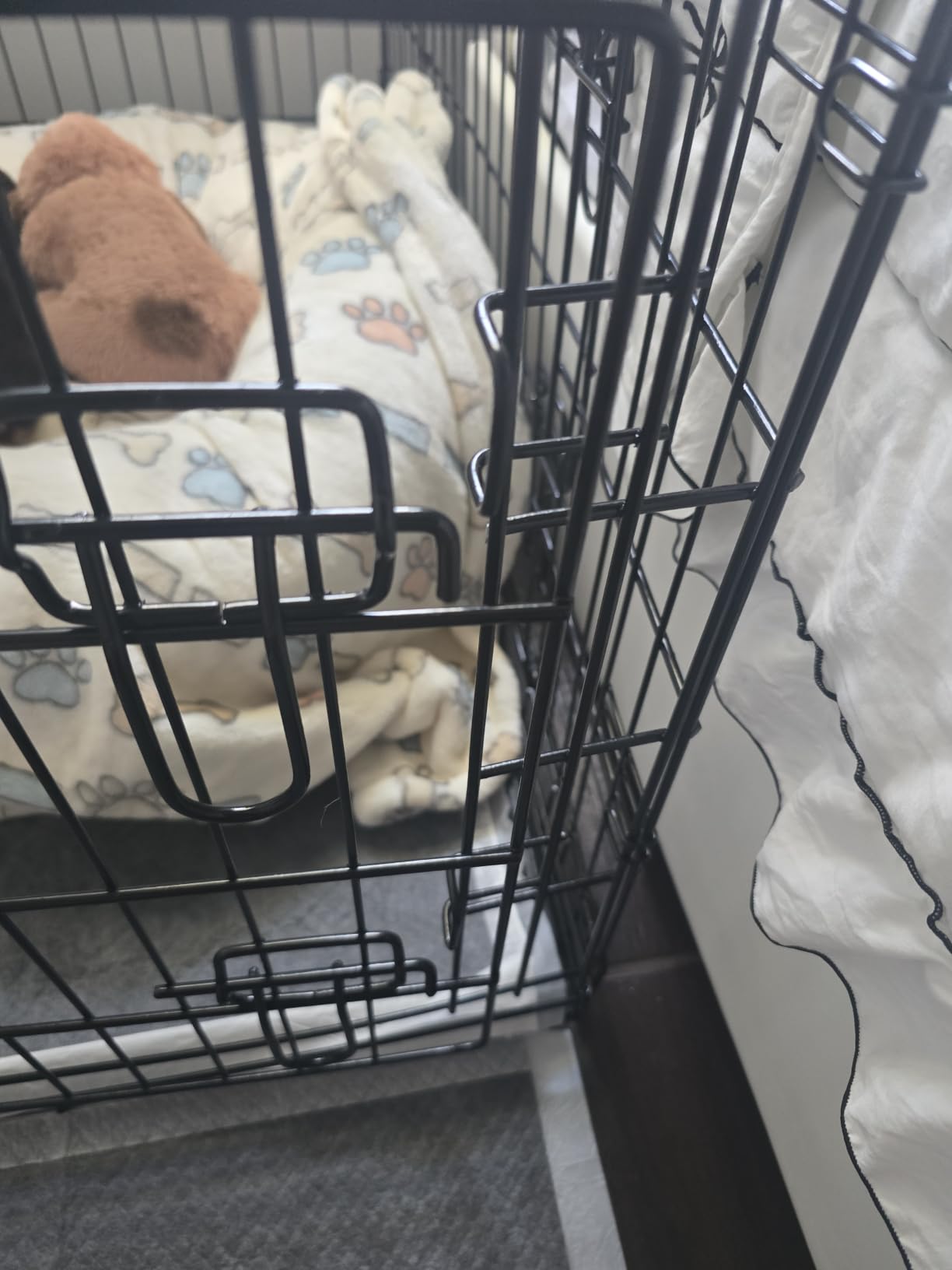 FDW 48 Inch Foldable Metal Dog Crate, Dark Black, Cage for XL Dogs, Heavy Duty, Portable Wire Kennel with Double Door, Divider & Leak-Proof Tray, For Training, Home, Travel Indoor/Outdoor Use customer photo 1