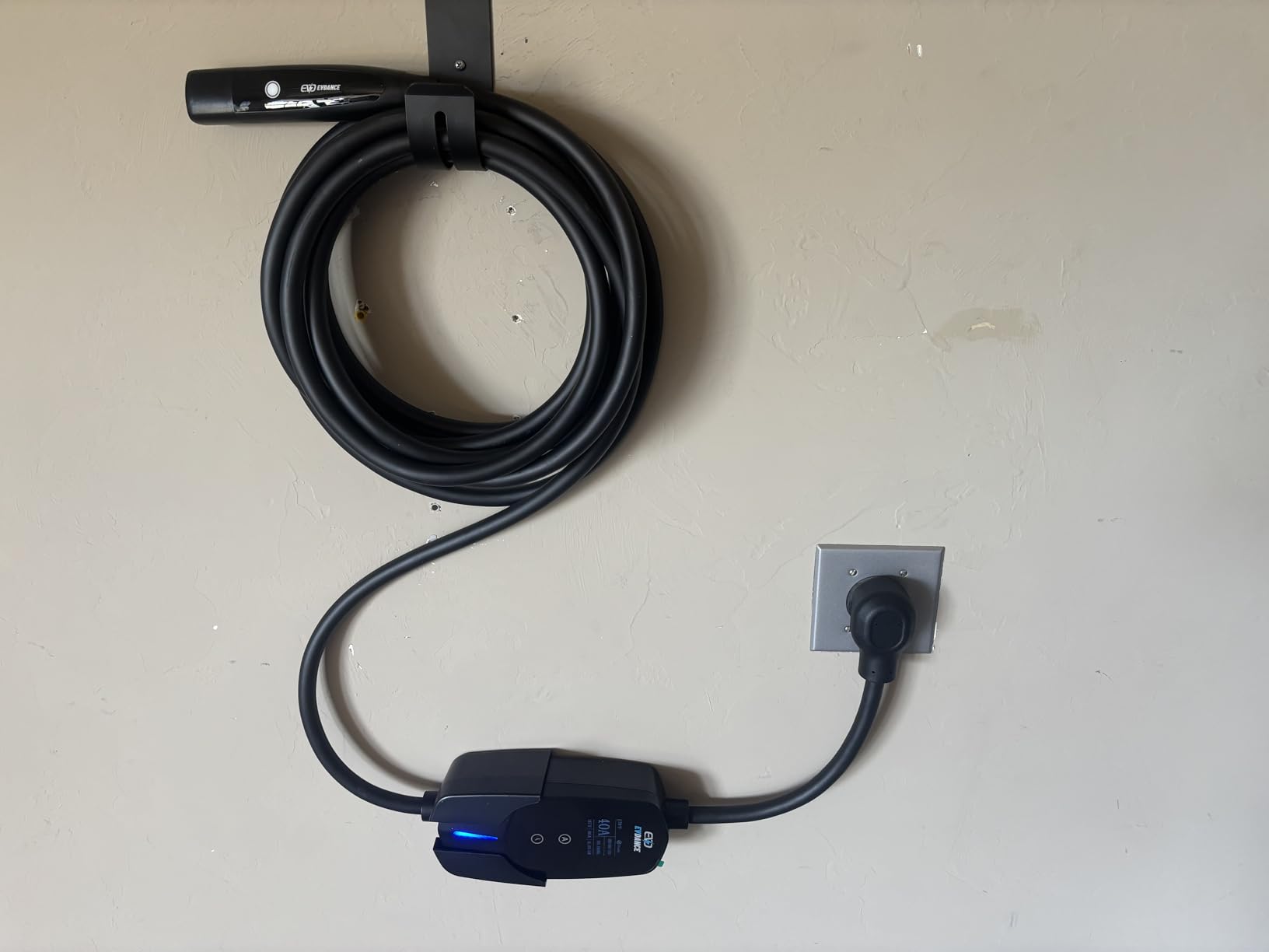 EVDANCE Level 2 EV Charger for Tesla, 40A / 9.6kW Fast Home EV Charging Station with NEMA 14-50 Plug, 25FT Cable, Adjustable Current & Delay Timer, Compatible with All Tesla Model 3/Y/S/X (NACS Plug) customer photo 1