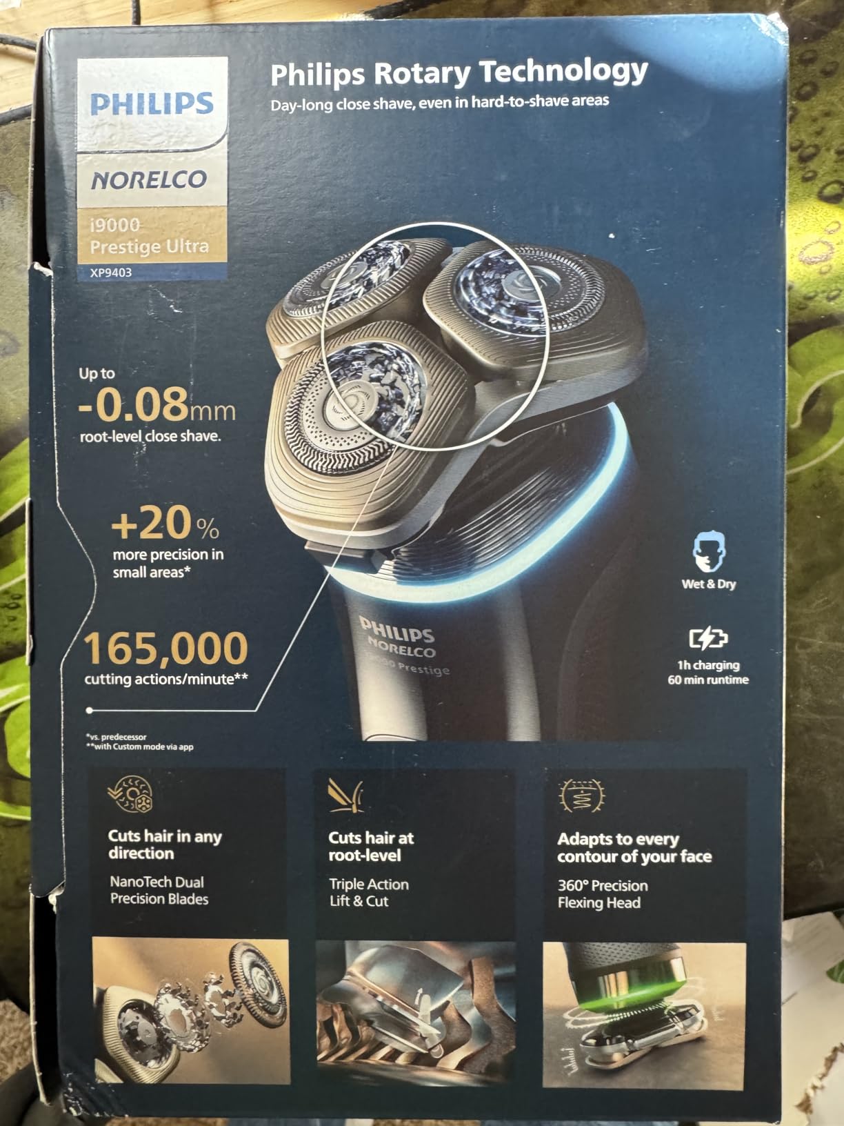 Philips Norelco i9000 Prestige Ultra Electric Shaver, White Gold | 5 Custom Shave Modes, Beard Styling, Quick Clean Pod, Nose Trimming, -0.08mm Close Shave, Premium Travel Case customer photo 1