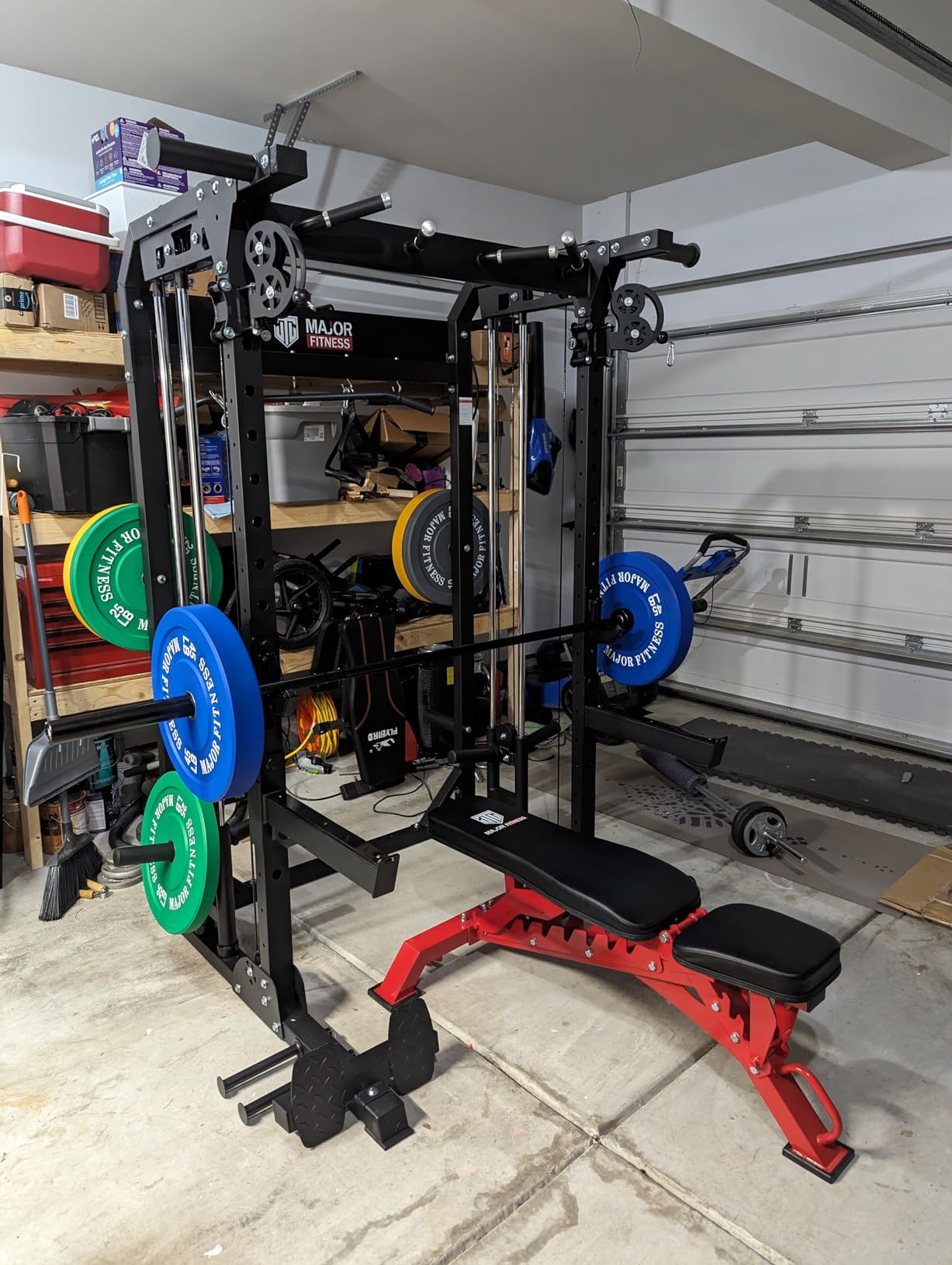 MAJOR FITNESS F22 Power Rack, 1600lbs All-in-One Squat Rack with Dual Pulley System, Heavy-Duty Steel Frame, Attachments & Storage for Home Gym Strength Training customer photo 1