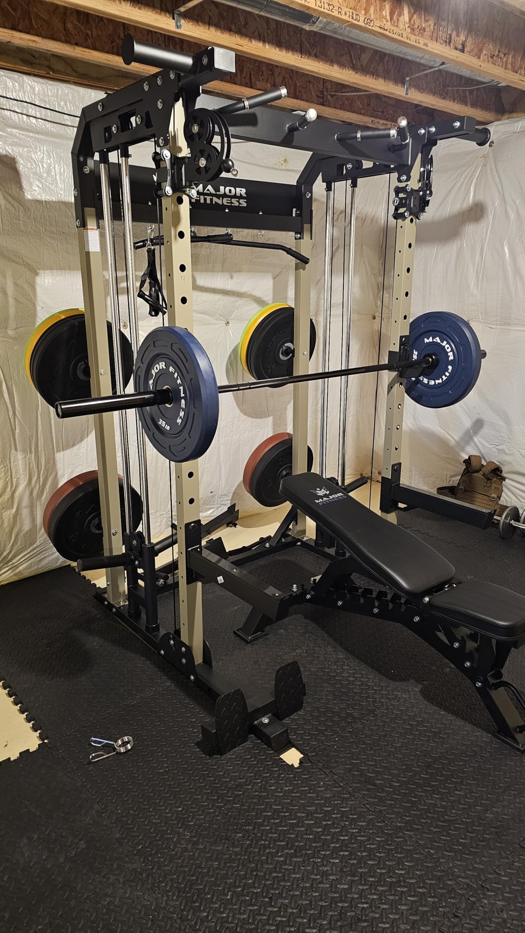 MAJOR FITNESS F22 Power Rack, 1600lbs All-in-One Squat Rack with Dual Pulley System, Heavy-Duty Steel Frame, Attachments & Storage for Home Gym Strength Training customer photo 2